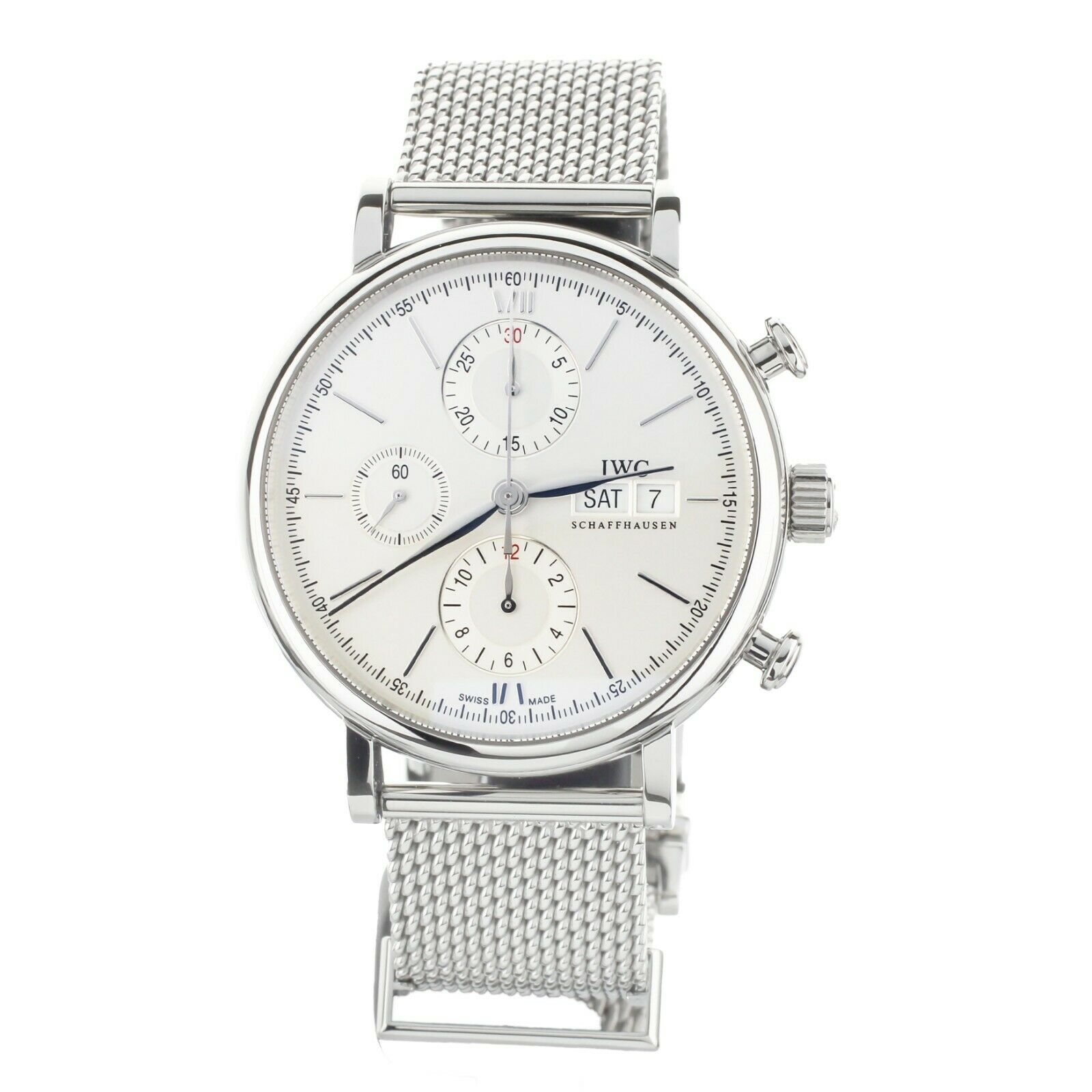 IWC PORTOFINO CHRONOGRAPH STAINLESS STEEL ON BRACELET SILVER DIAL 42MM IW391028