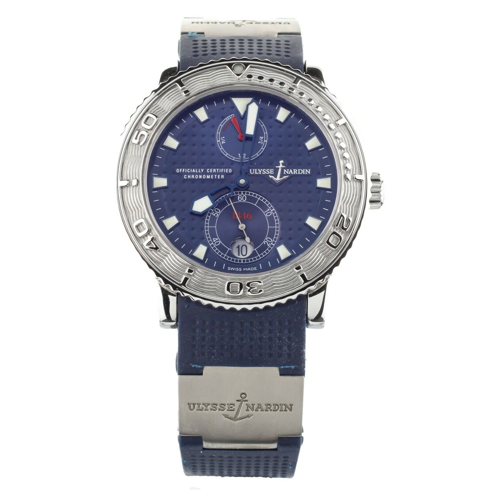 Ulysse Nardin Marine Diver Blue Dial Rubber Stainless Steel 40mm 263-58 Full Set