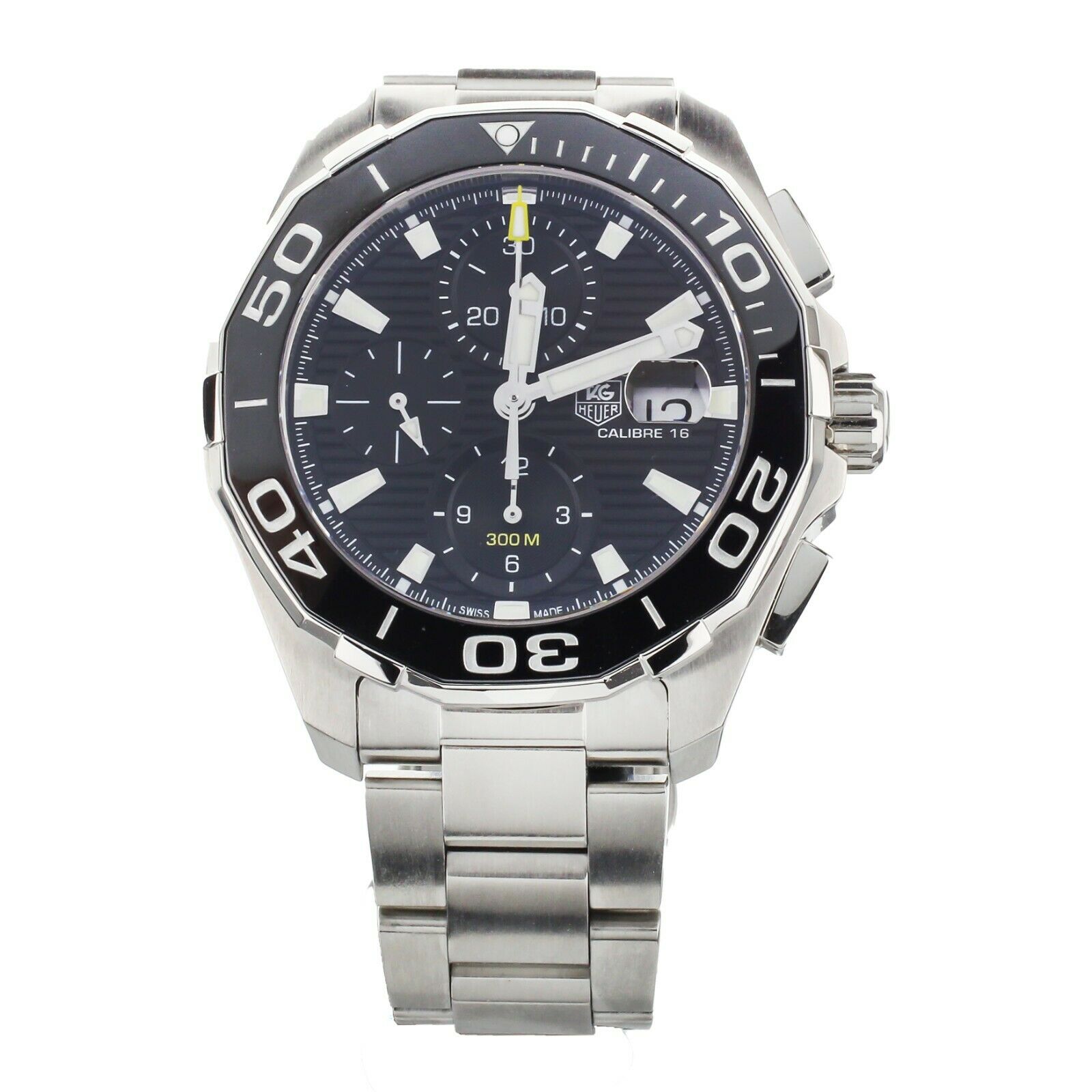 Tag Heuer Aquaracer Chronograph Black Dial Stainless Steel 43mm Cay211A-0