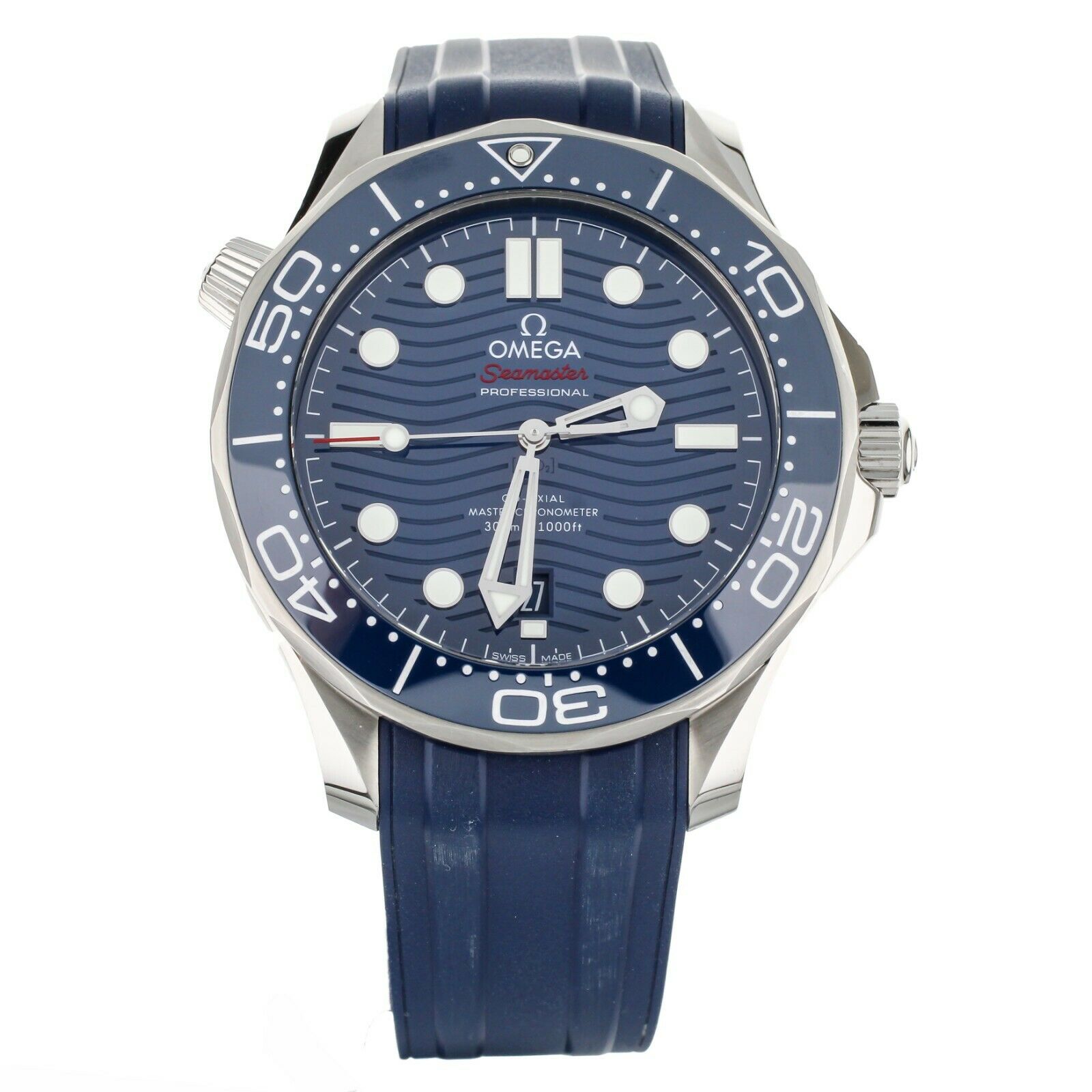 Omega Seamaster Professional 300m Blue Dial Rubber 42mm 21032422003001 Full Set