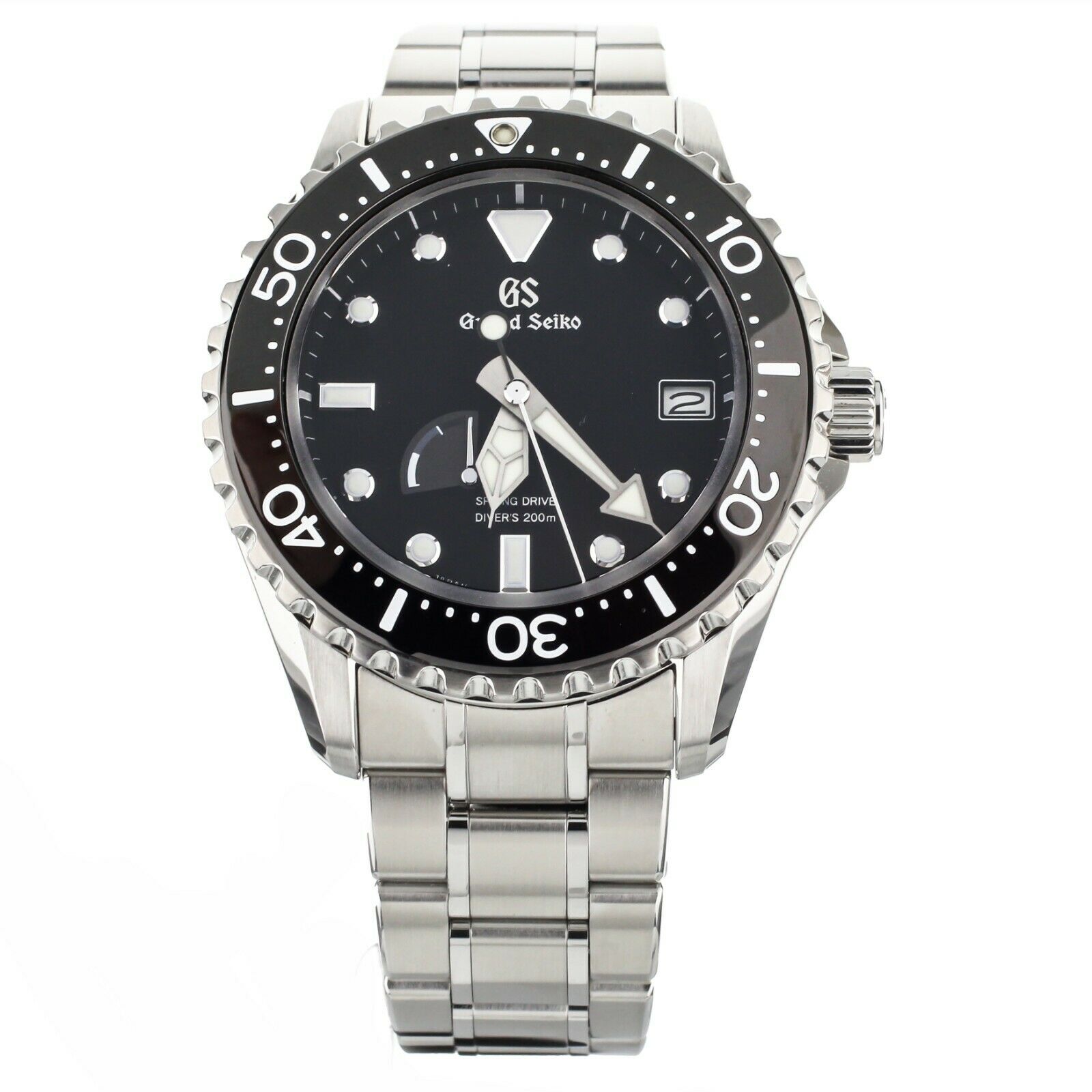 Grand Seiko Diver Spring Drive Stainless Steel Black Dial 44mm SBGA229 Full Set