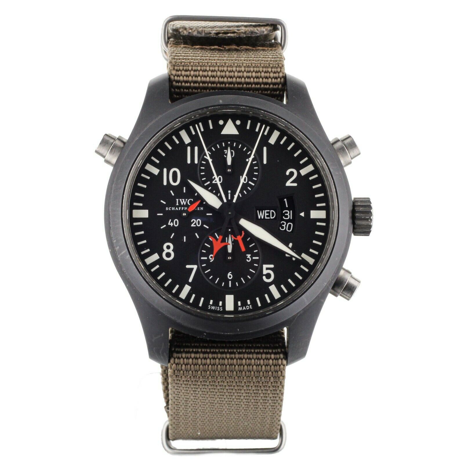 IWC Pilot's Watch Double Chronograph Top Gun Ceramic on Nato 46mm IW379901