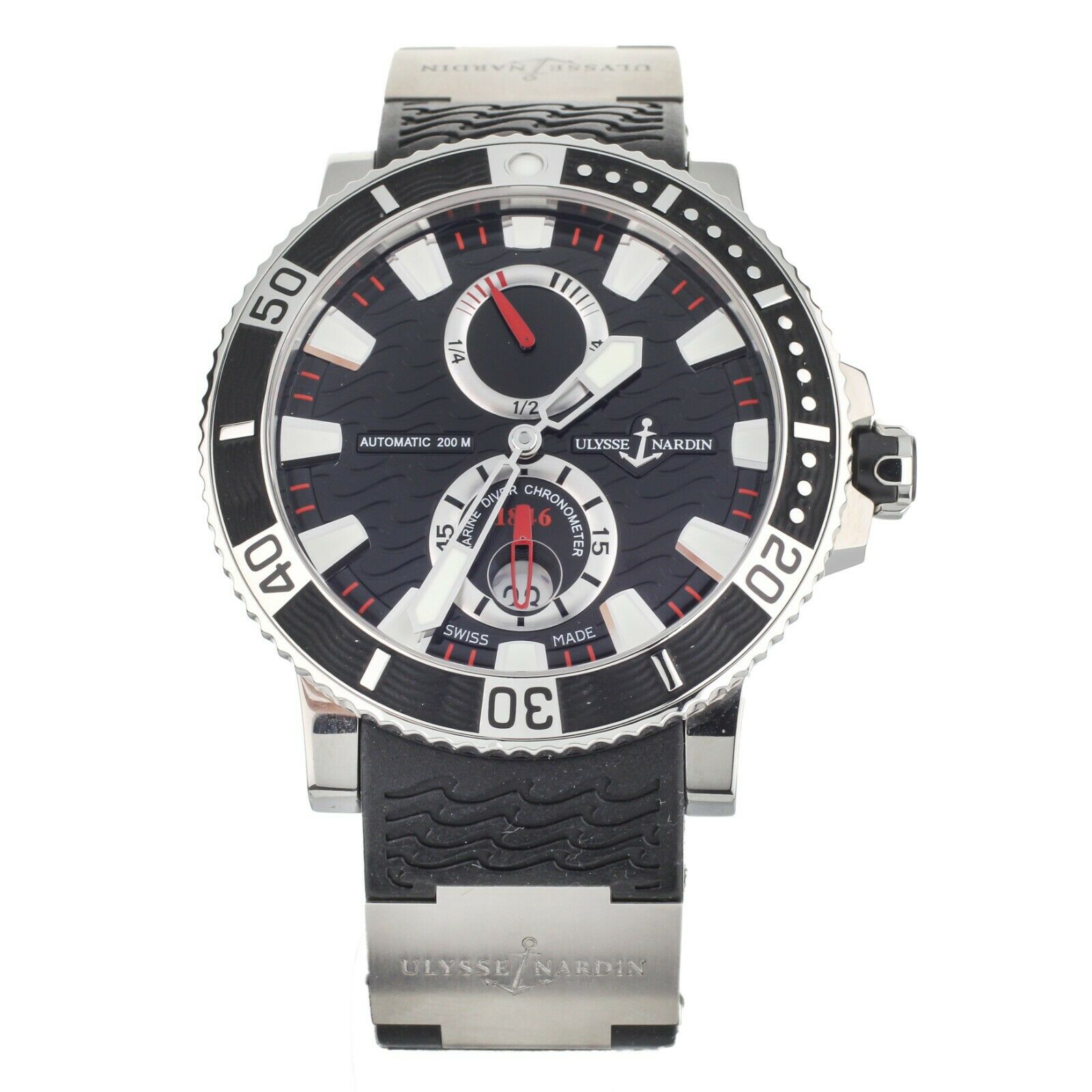 Ulysse Nardin Maxi Marine Diver Titanium Black Dial Rubber Strap 45mm 263-90