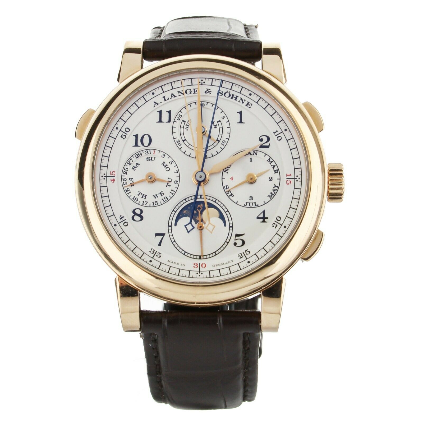 A.Lange  Sohne 1815 Rattrapante Perpetual Calendar Rose Gold 42mm 421.032 Full