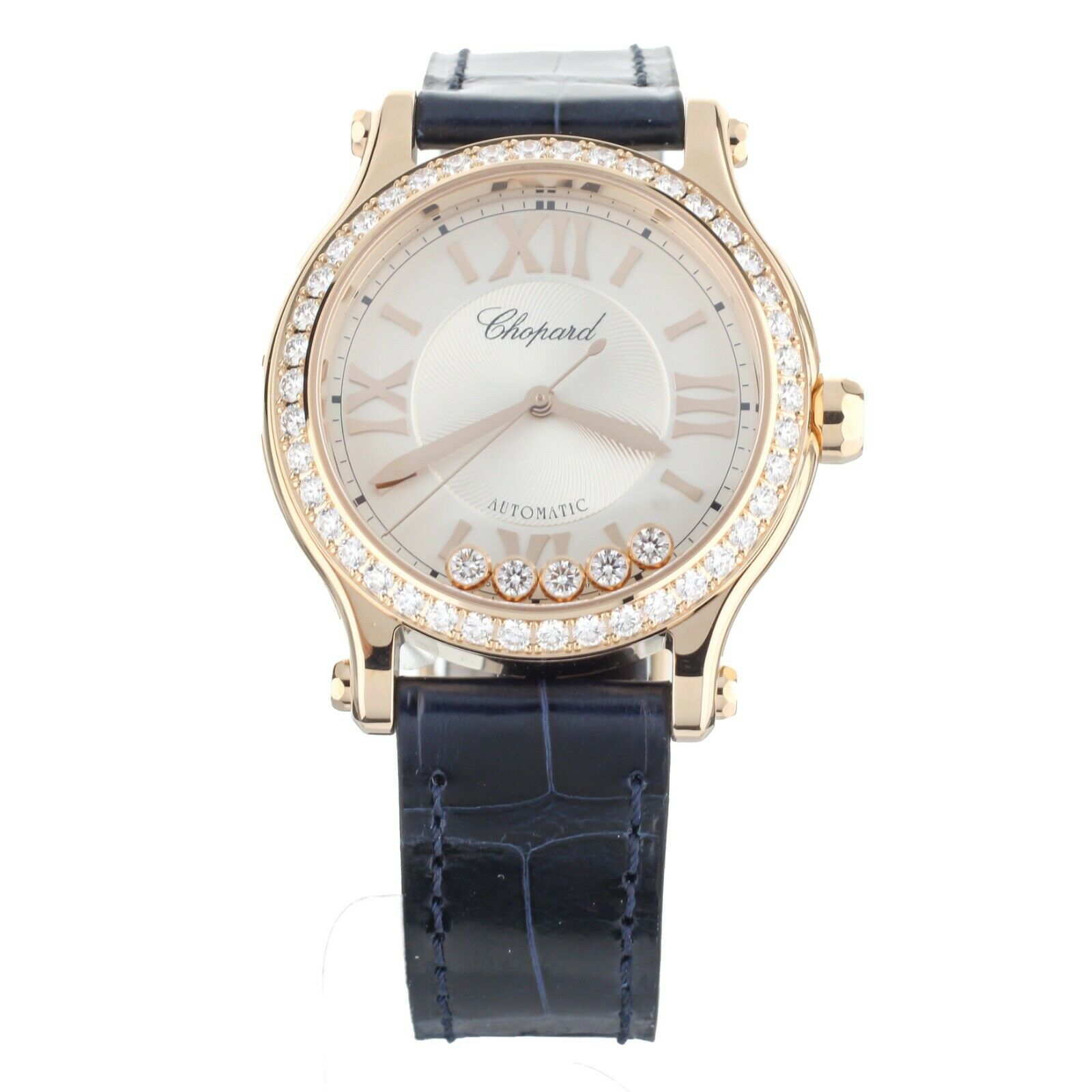 Chopard Happy Sport Automatic Rose Gold Diamond Bezel 33mm 275378-5003 Full Set
