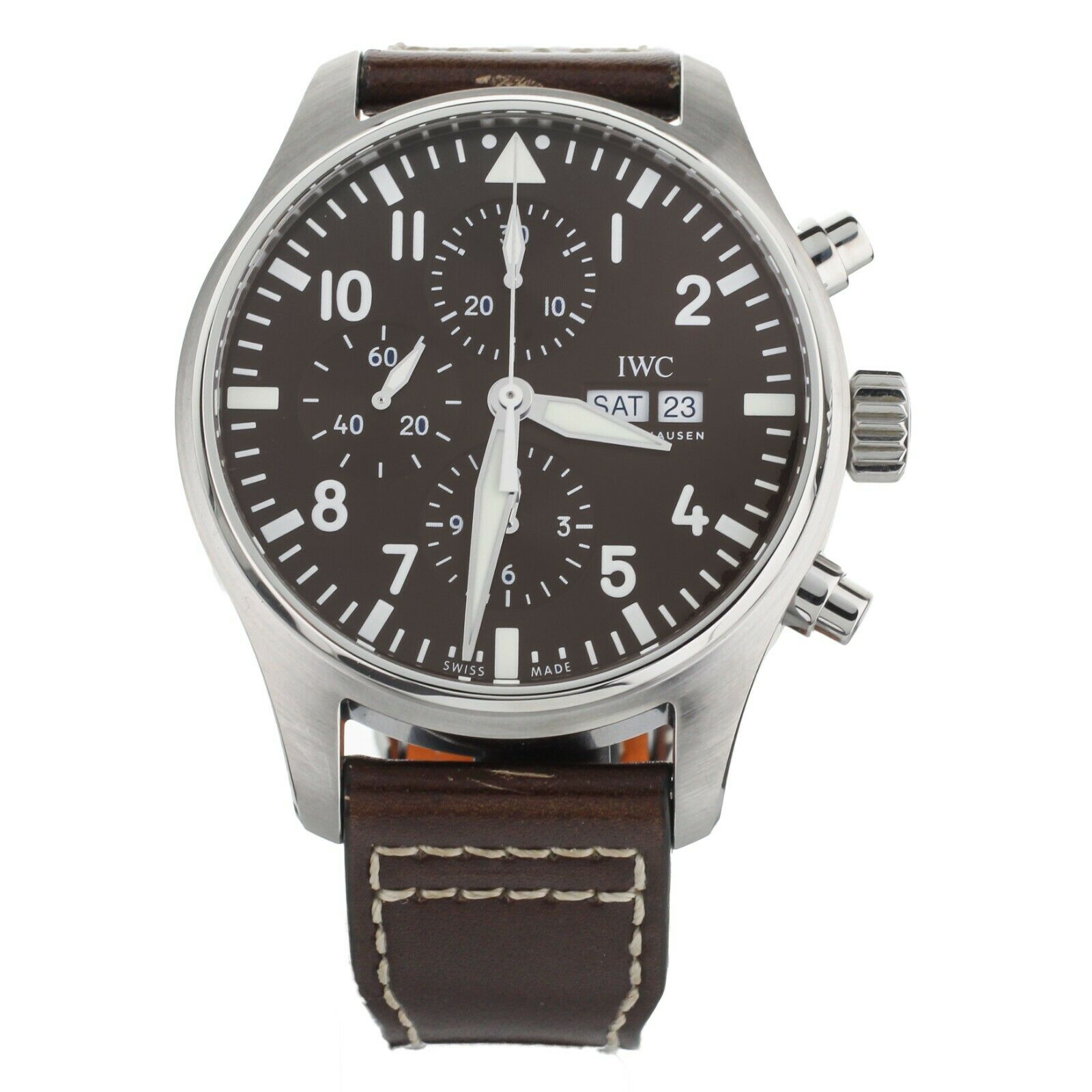IWC Pilot's Watch Chronograph Saint Exupery Brown DIal 43mm IW377713 Full Set