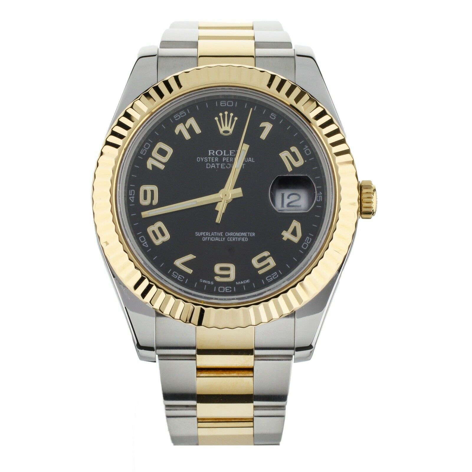 Rolex Datejust 41 Black Dial Stainless Steel Yellow Gold