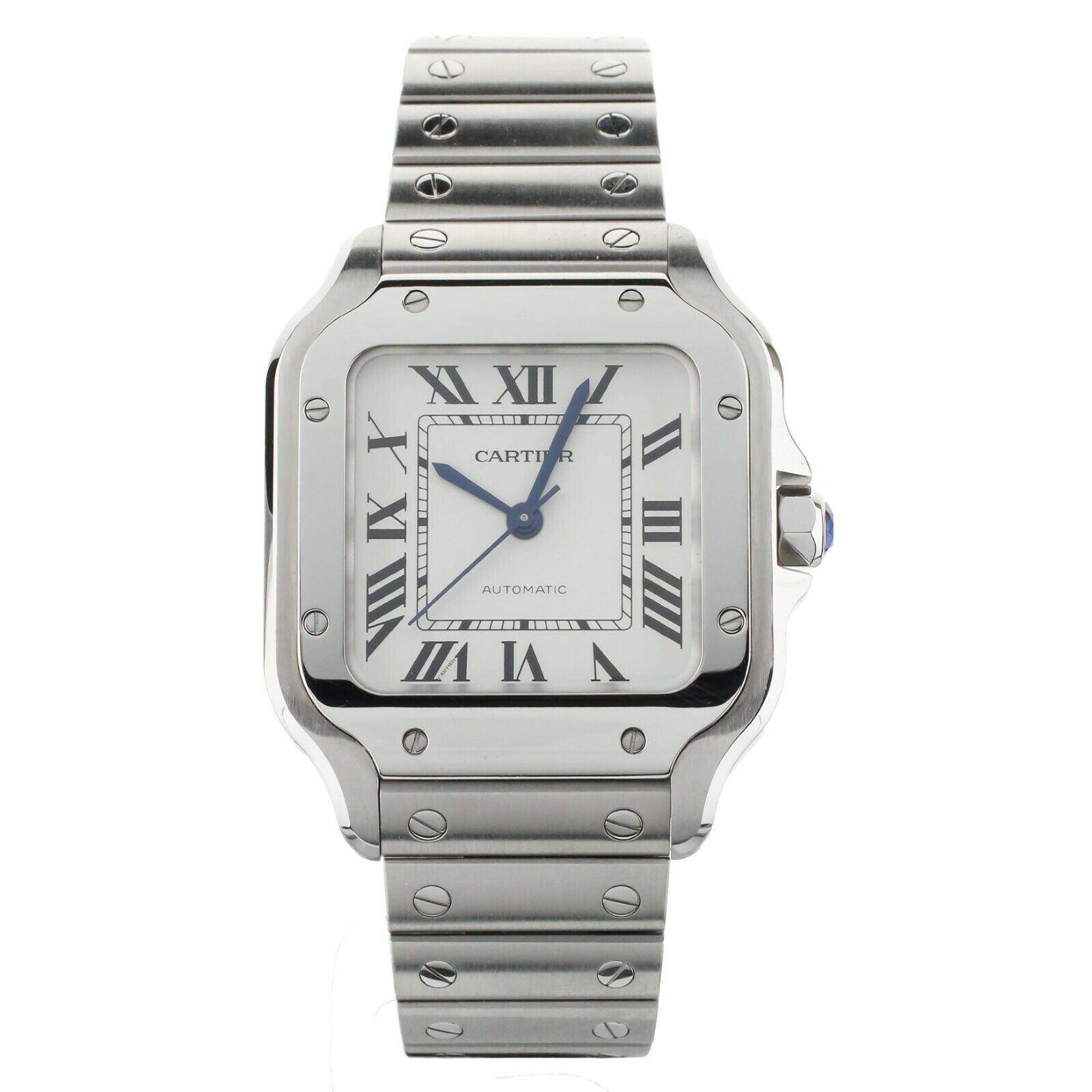 Cartier Santos White Dial Stainless Steel on Bracelet 35mm