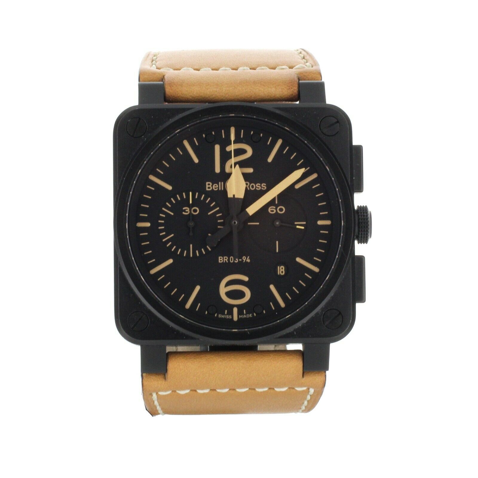 Bell  Ross BR 03-94 Heritage Chronograph Black 42MM BR0394-HERI-Ce Full Set