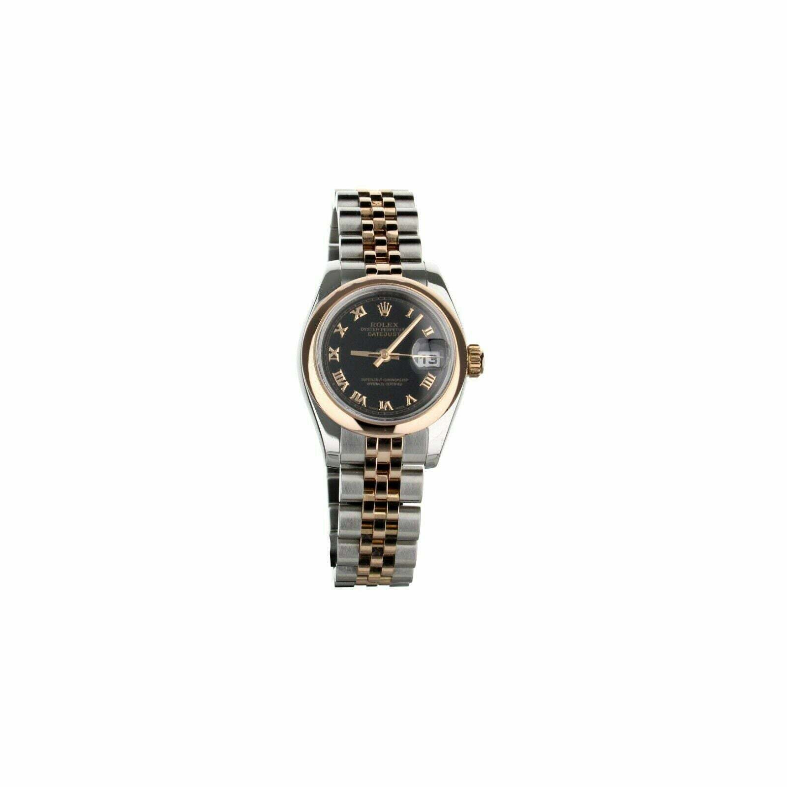 Rolex Lady Datejust Stainless Steel Rose Gold Smooth Bezel 26mm  Full Set