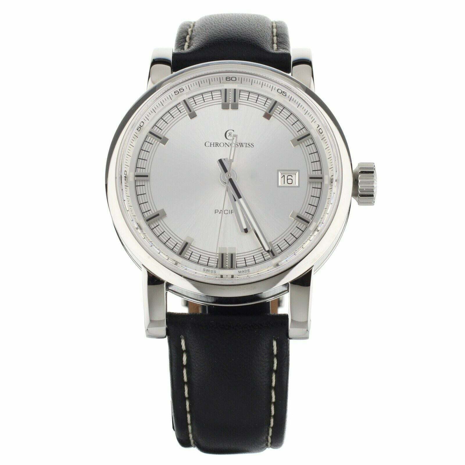 Chronoswiss Grand Pacific Stainless Steel Sivler Dial 43mm  Full Set