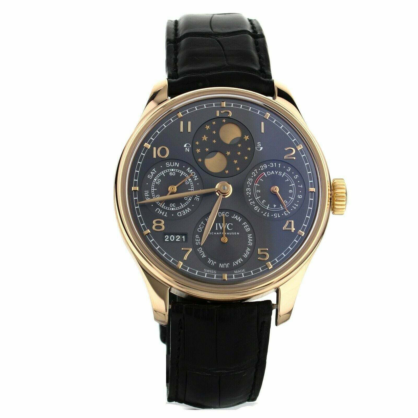 IWC Portugieser Perpetual Calendar Rose Gold Slate Dial 44MM  Full Set