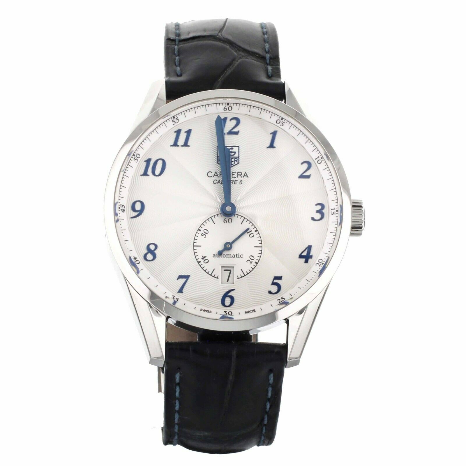 Tag Heuer Carrera Calibre 6 white dial stainless steel Alligator 39mm