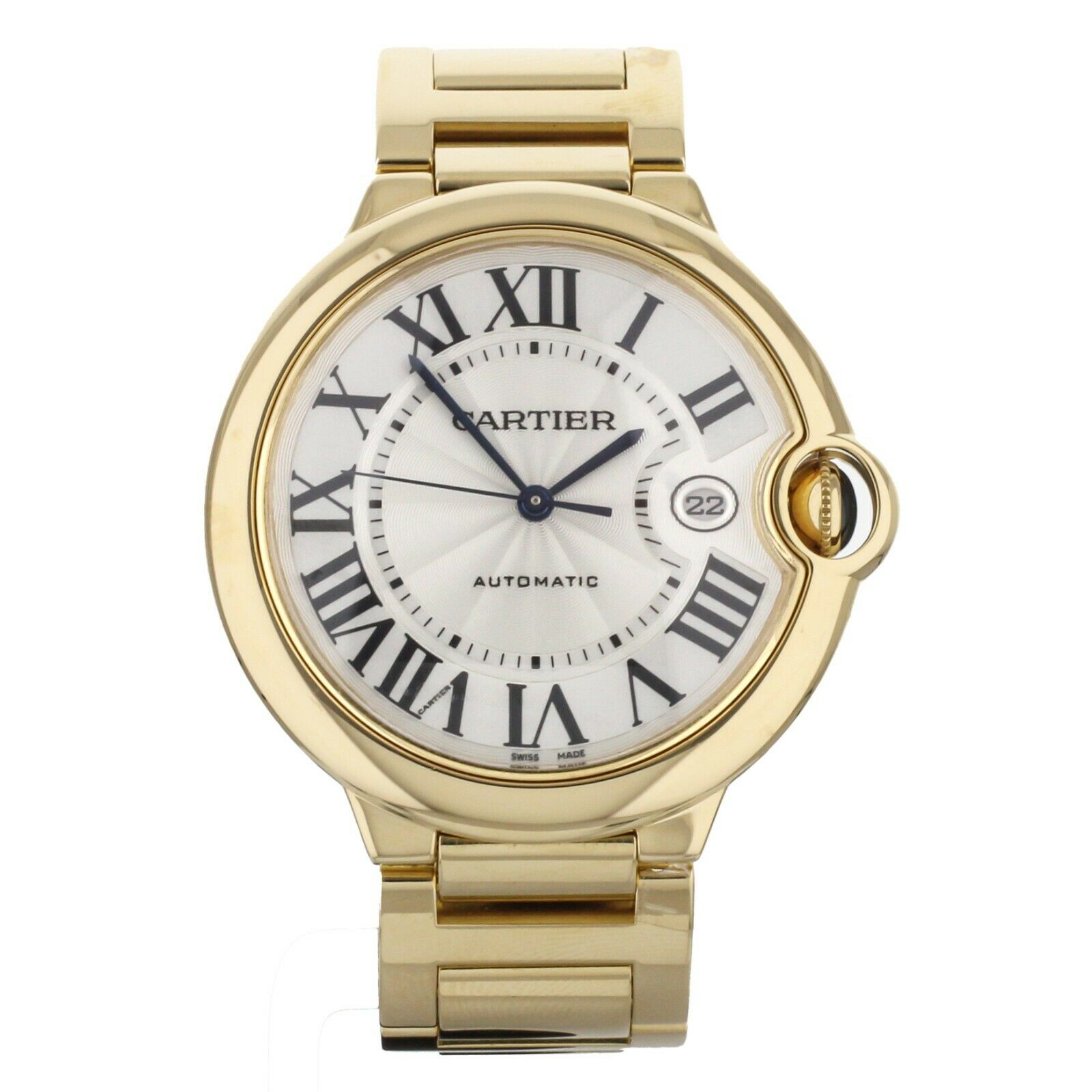 Cartier Ballon Bleu Rose Gold Silver Dial on Rose Gold Bracelet 42mm WGBB0016