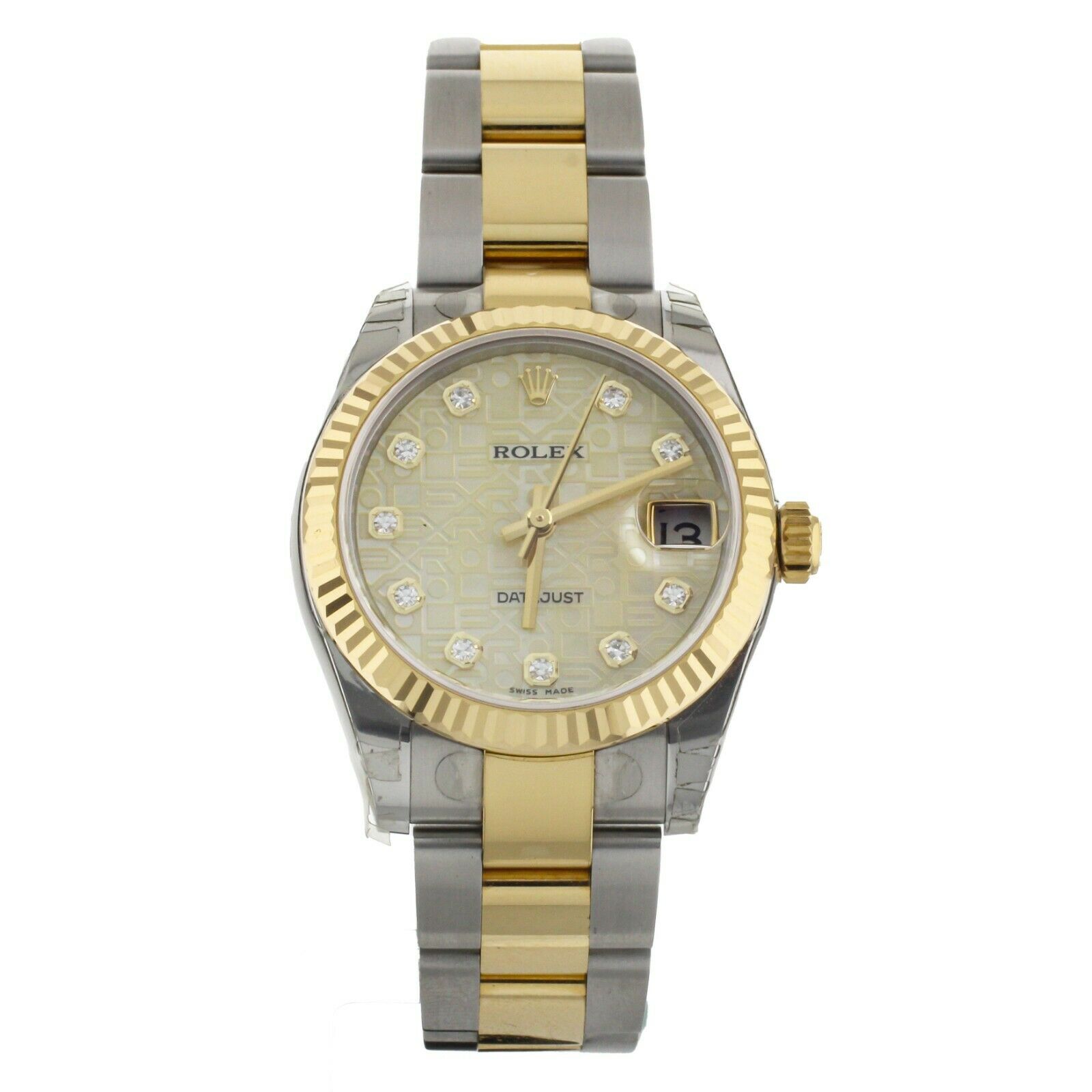 Rolex Datejust Stainless Steel Yellow Gold Diamond Jubilee Dial  31mm 178273