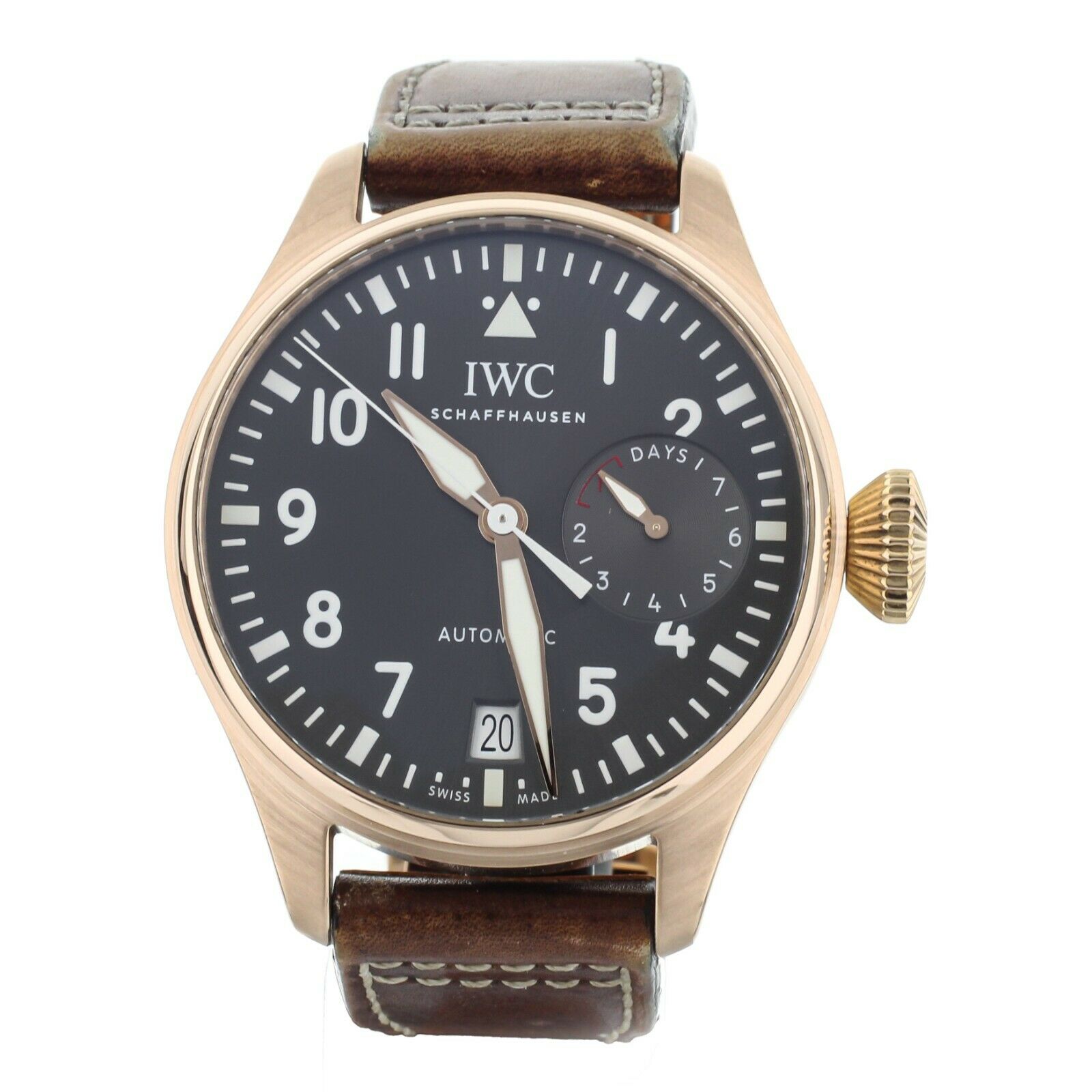 IWC Big Pilot's Watch Spitfire Rose Gold Silver Dial Calf Strap 46mm IW500917