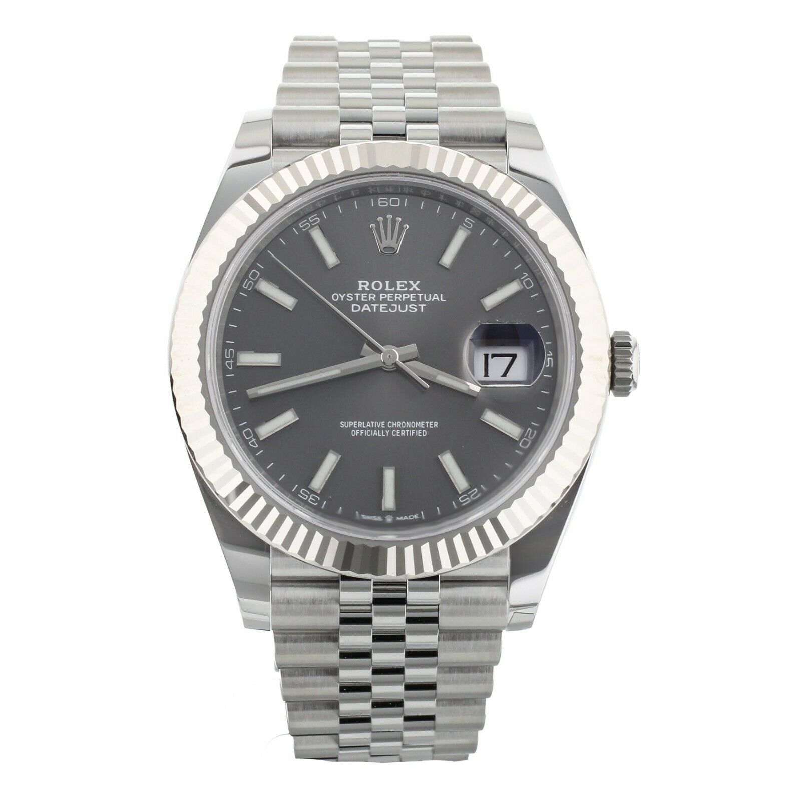 Rolex Datejust Stainless Steel Rhodium Jubilee Bracelet 41mm 126334 Full Set