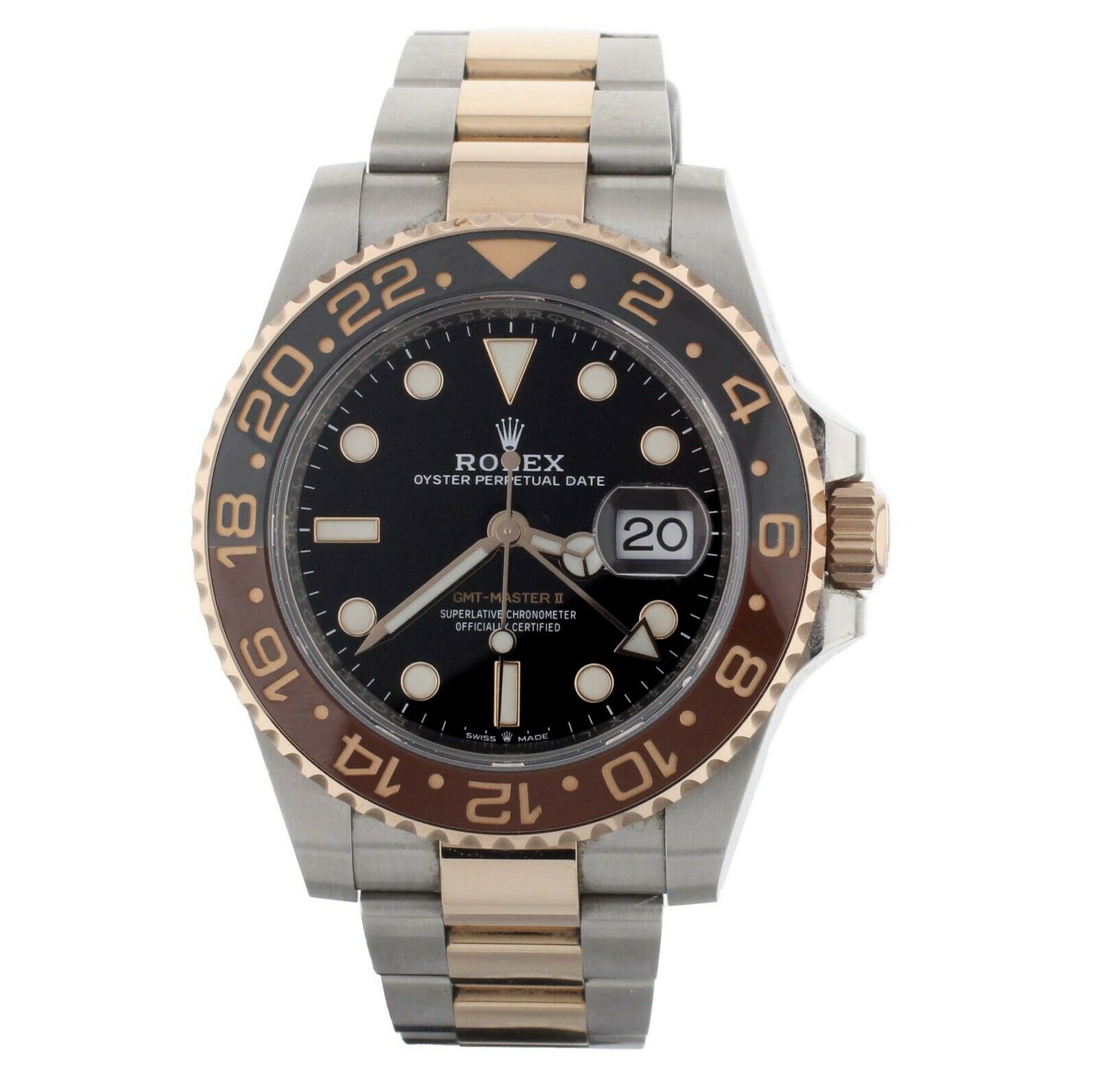 Rolex GMT Master II Rootbeer Stainless Steel Rose Gold 40MM 126711CHNR Full Set