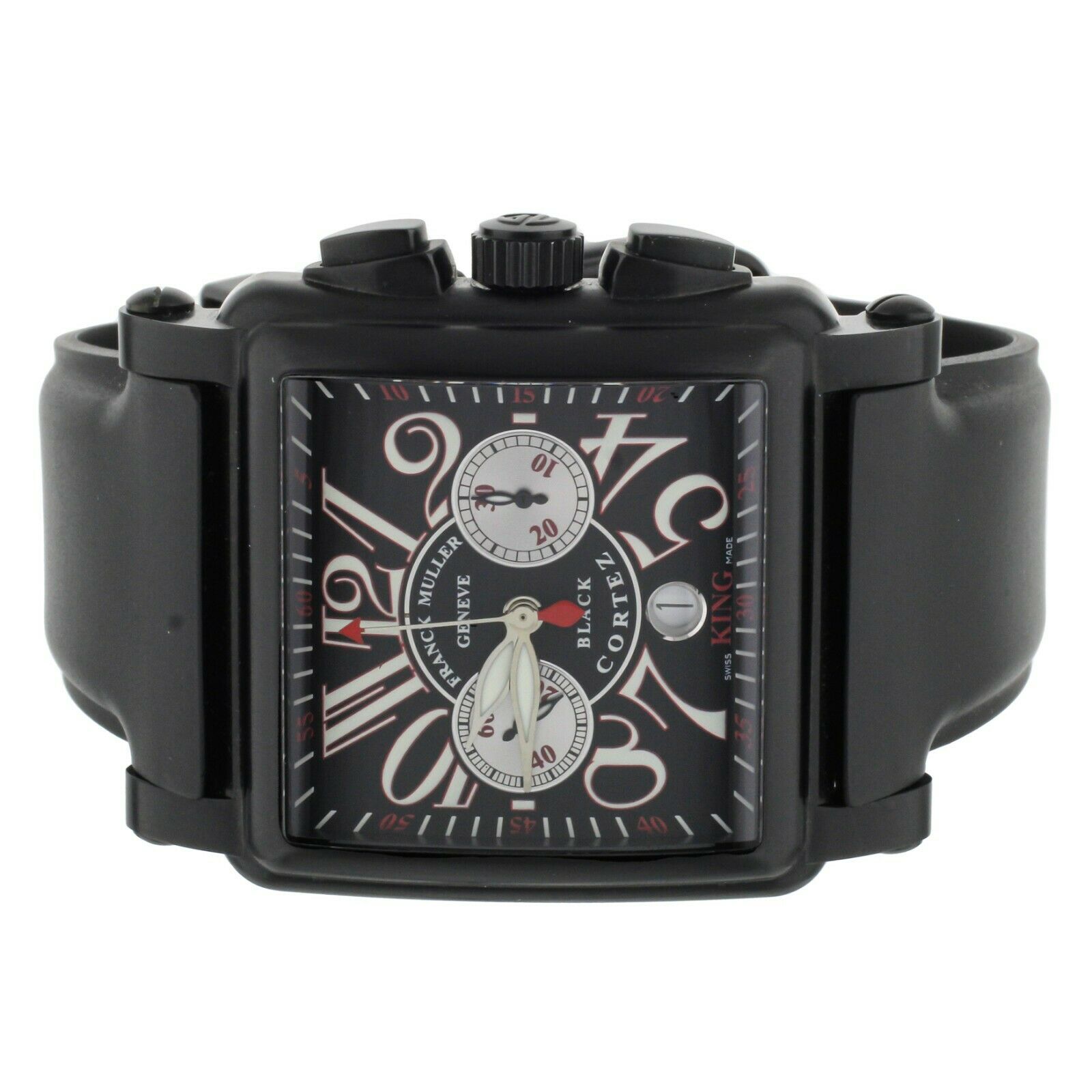 Franck Muller King Cortez Conquistador Black Steel on Rubber 45mm 10000K CC NR