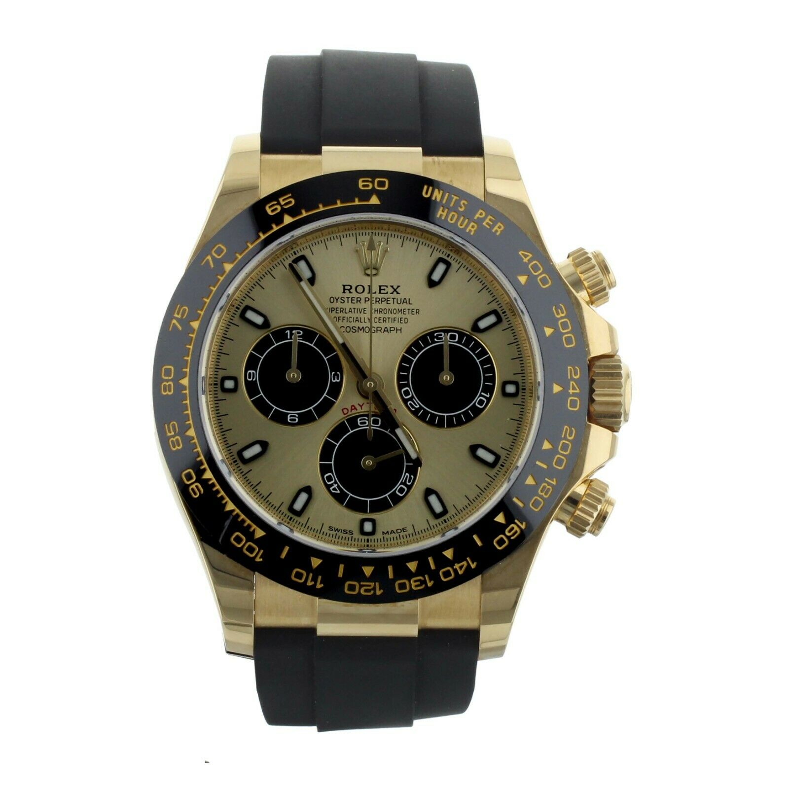 Rolex Daytona Yellow Gold Oysterflex Strap Chronograph 40MM  Full Set