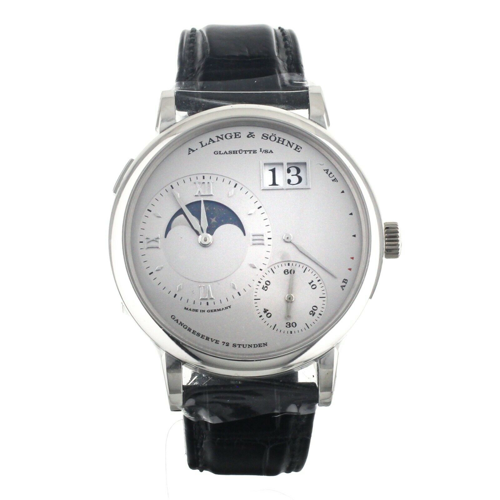 A. Lange  Sohne Grand Lange 1 Moon Phase Platinum 41MM 139.025 New Old Stock
