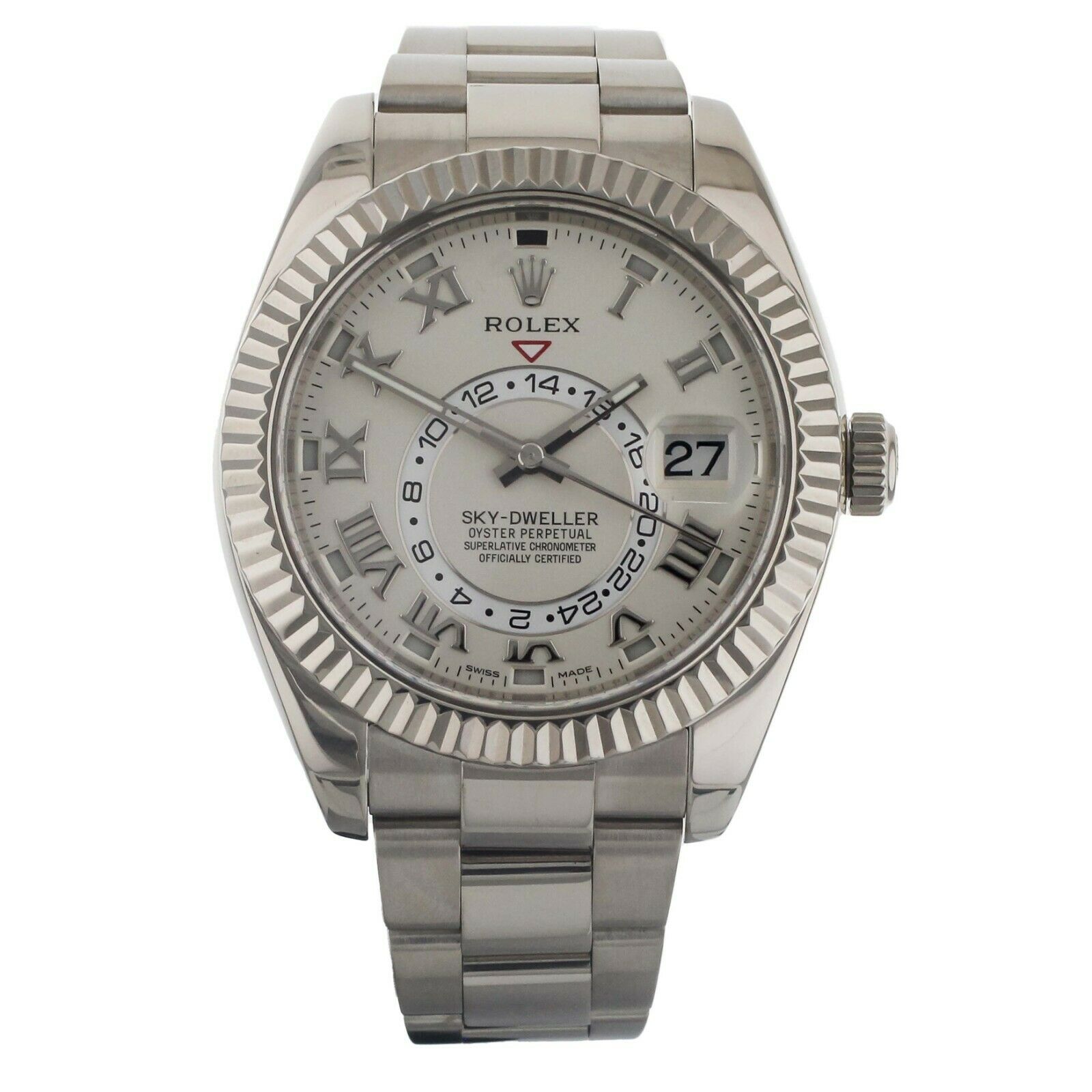 Rolex Sky-Dweller White Gold Oyster Bracelet White Dial 42mm 326939 Full Set
