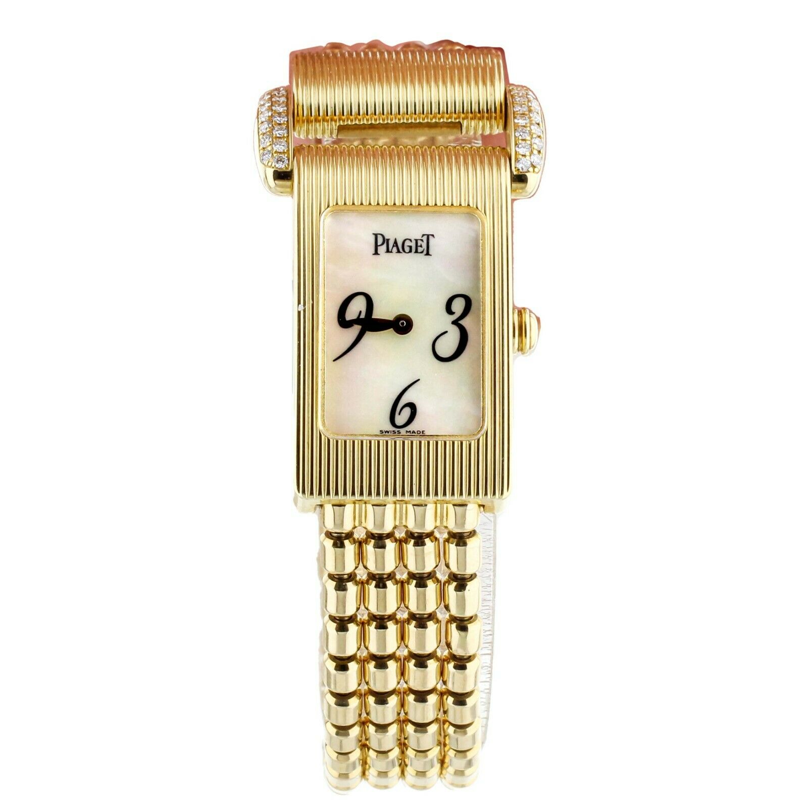 Piaget Protocole Yellow Gold Mother of Pearl Dial on Gold Bracelet 17x30 MM