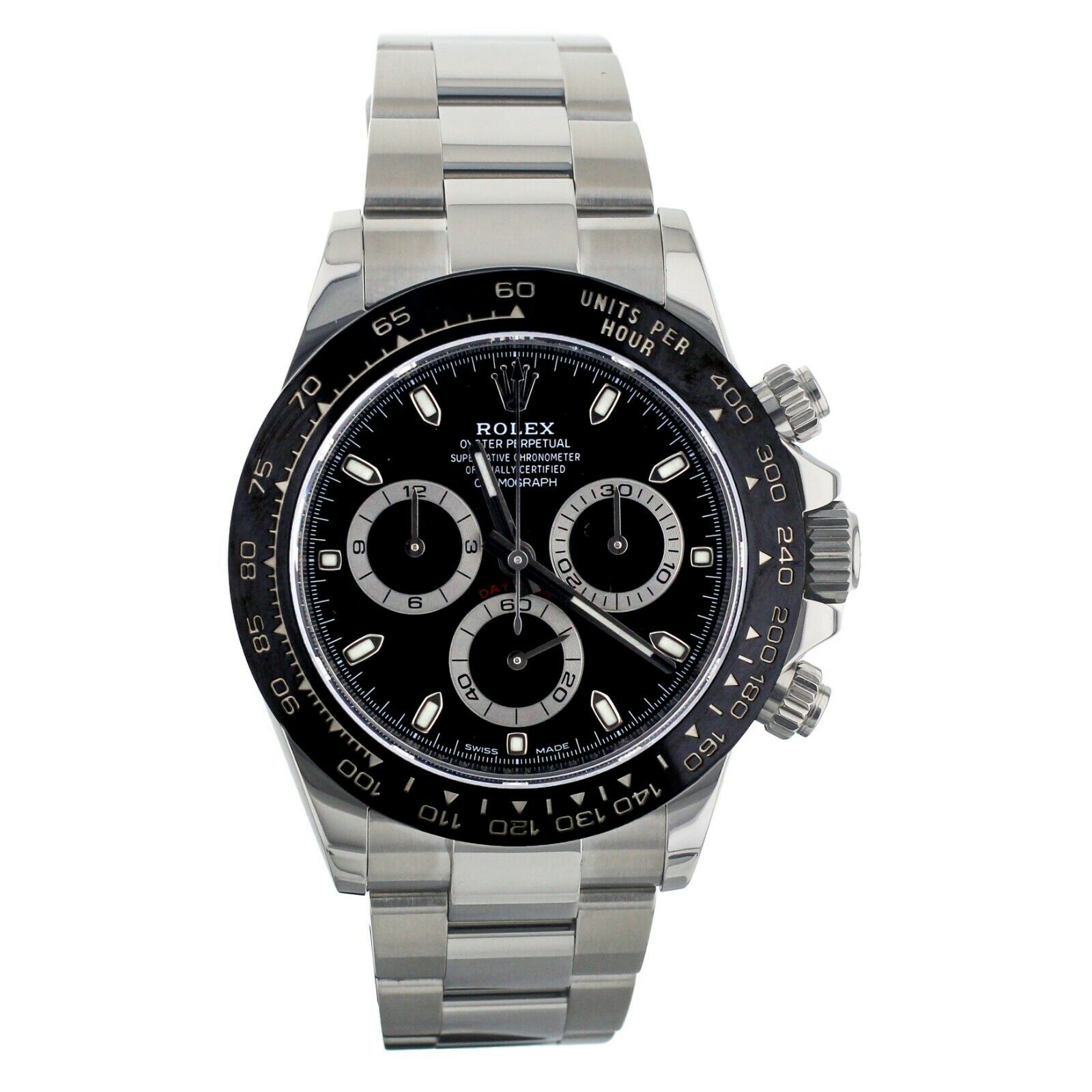 Rolex Daytona Black Dial Ceramic Stainless Steel Bracelet 40mm  Full Set