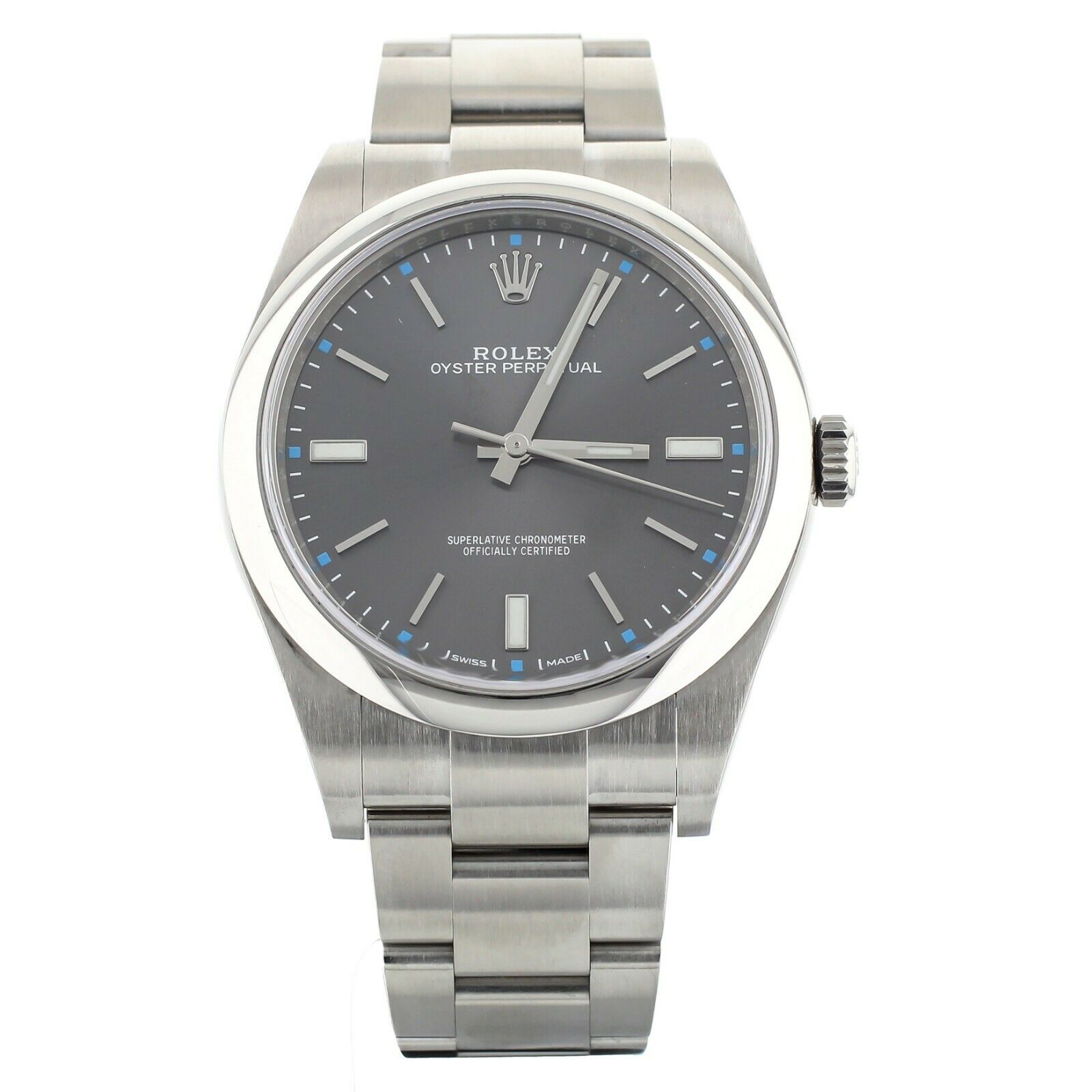 Rolex Oyster Perpetual Dark Rhodium Dial Stainless Steel on Bracelet 39mm