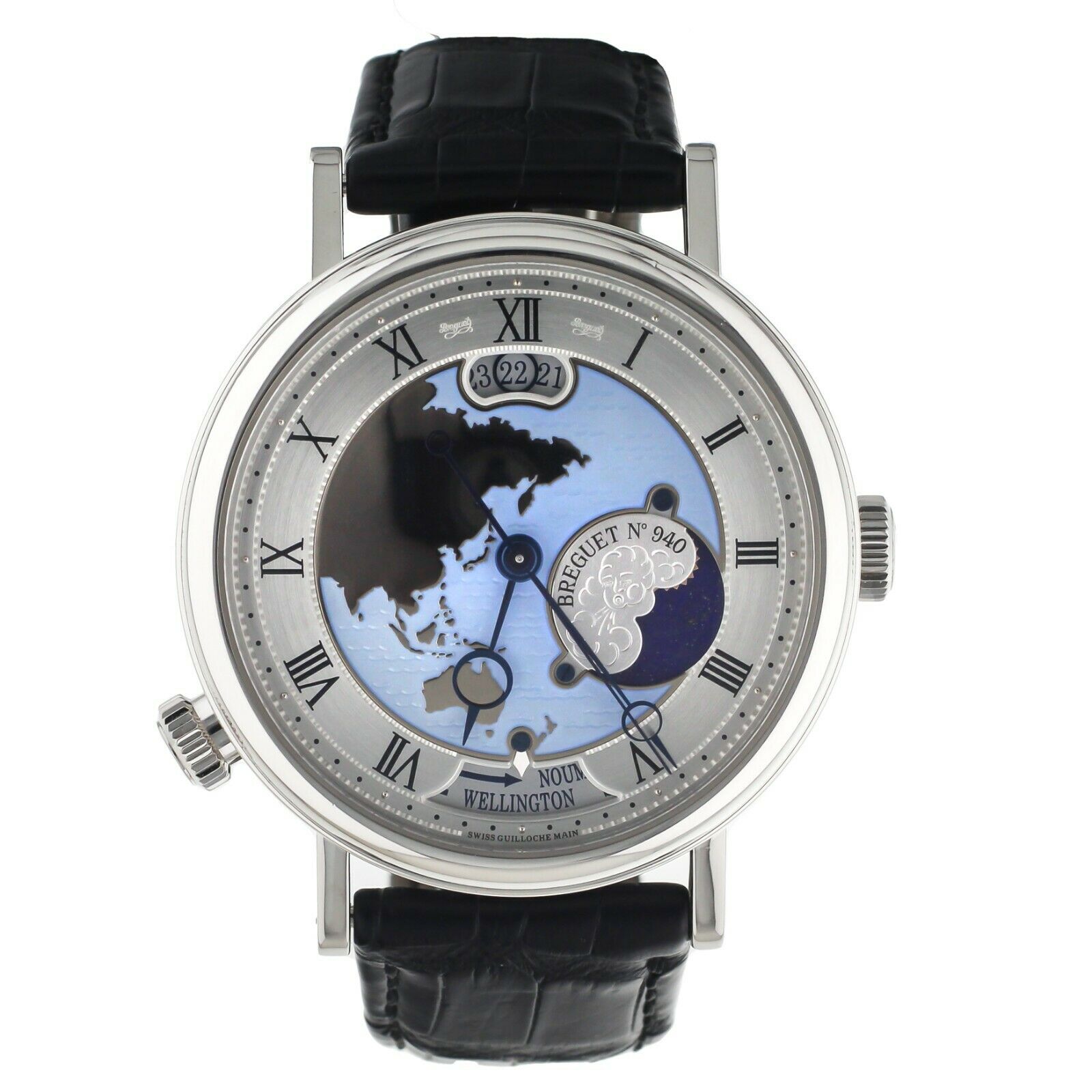 Breguet Classique Hora Mundi World Timer "Asia" Silver Dial 43mm Platinum