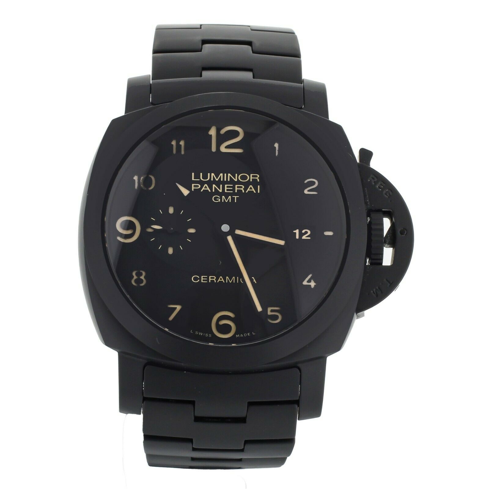 Panerai Luminor 1950 GMT Tuttonero Ceramica Black Dial on Bracelet 44MM