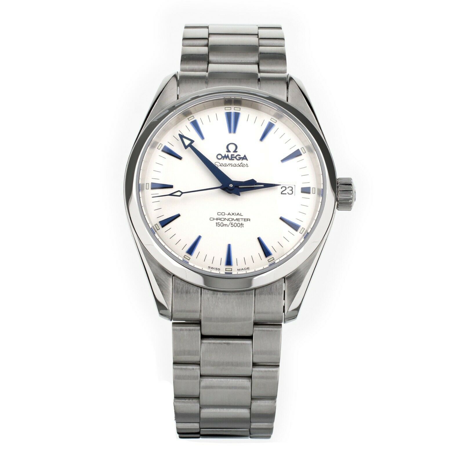 Omega Seamaster Aqua Terra 150 White Dial Blue Stainless Steel 39mm