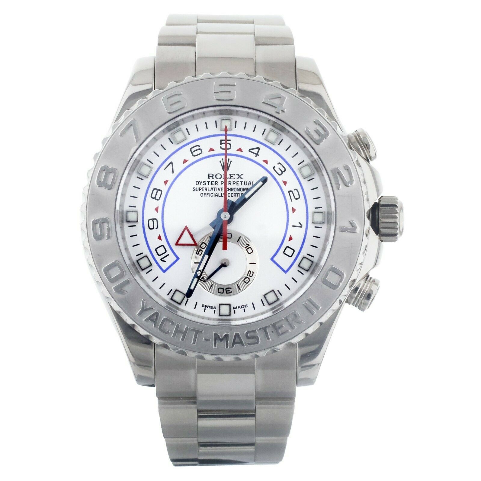 Rolex Yacht-Master II White Gold Platinum Bezel White Dial Bracelet44mm 116689