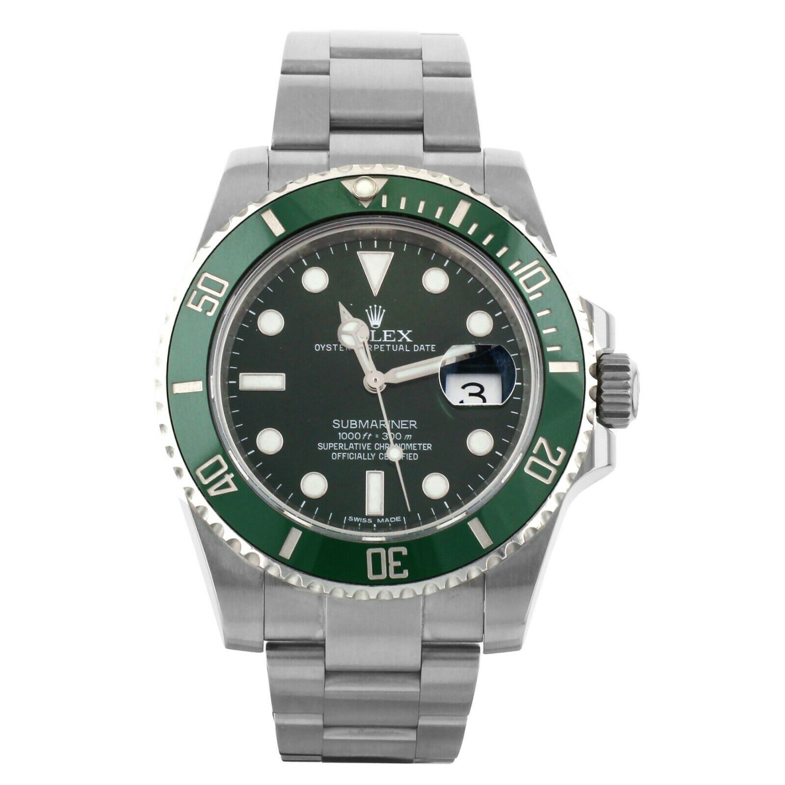 Rolex Submariner Hulk Green Dial Stainless Steel on Bracelet