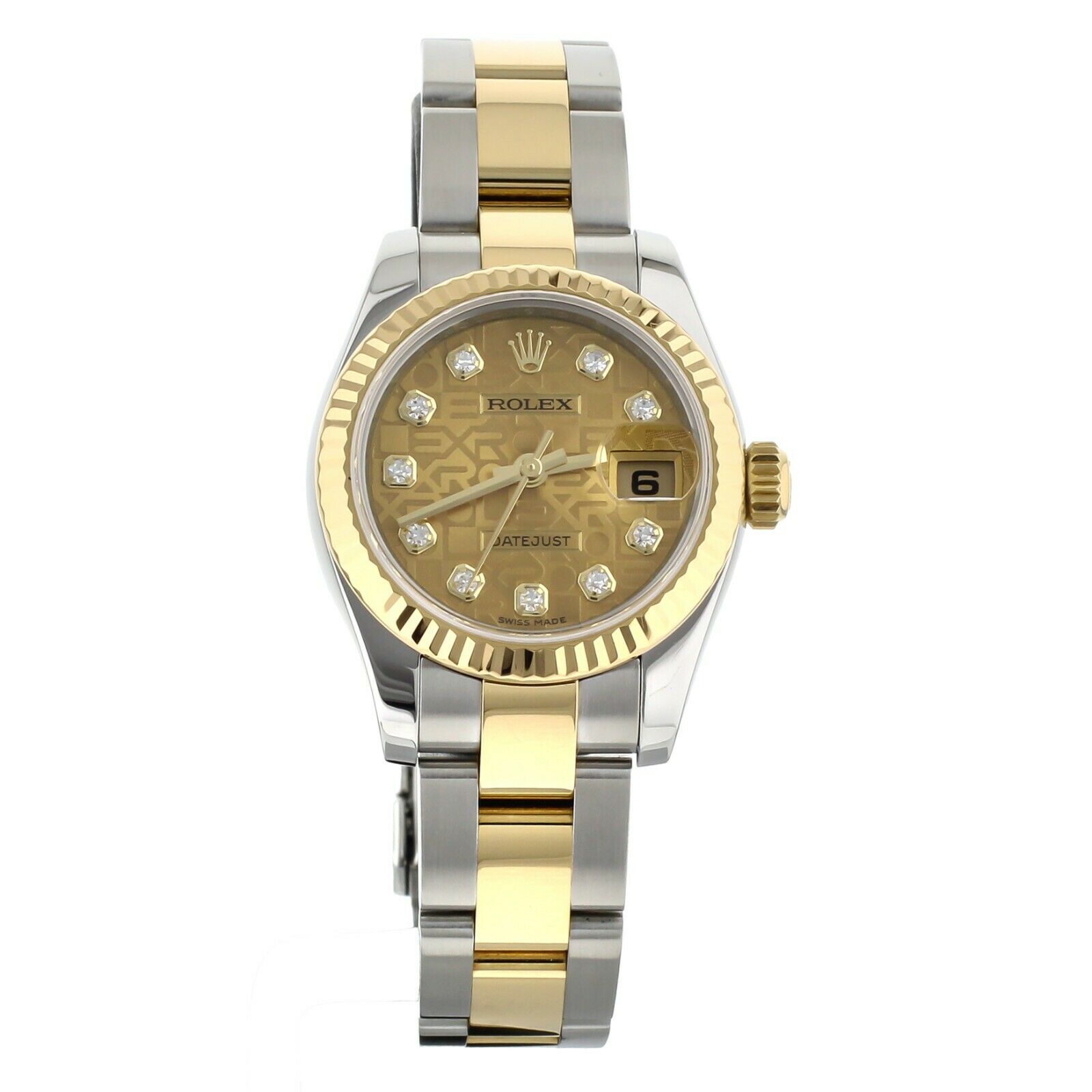 Rolex Datejust Stainless Steel and Yellow Gold Diamond Jubilee Dial 26MM 179173