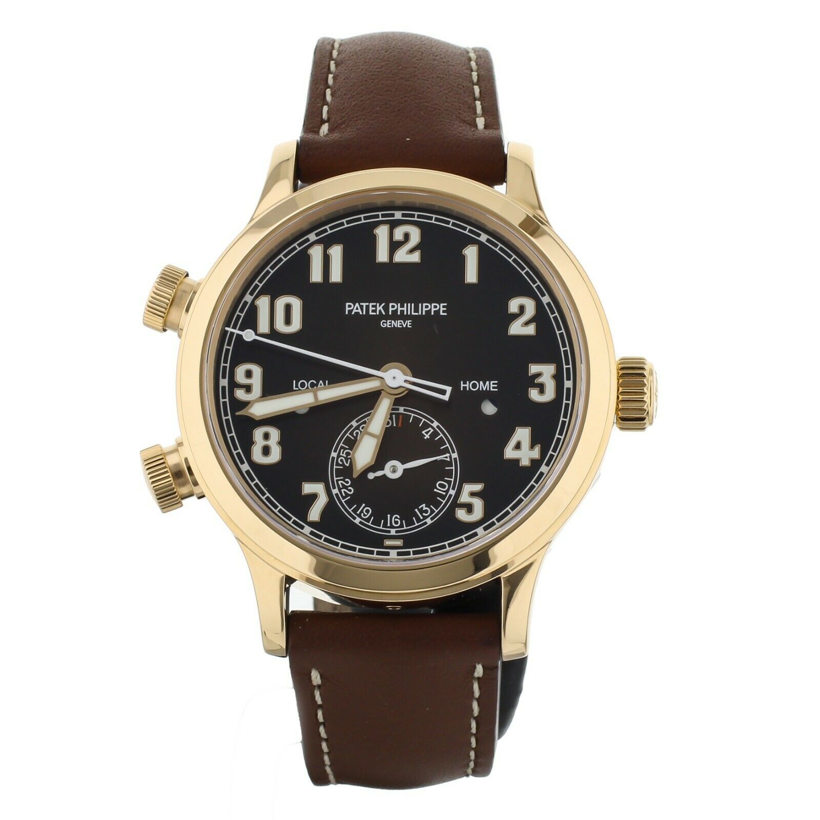 Patek Philippe Calatrava Pilot Travel Time Rose Gold Brown Dial 37.5mm 7234R-001