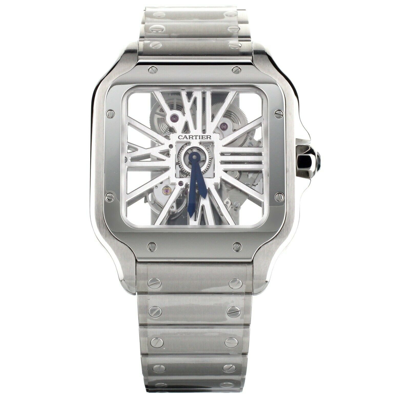 Cartier santos XL Skeleton Stainless Steel on Bracelet 40mm WHSA0015 Full Set