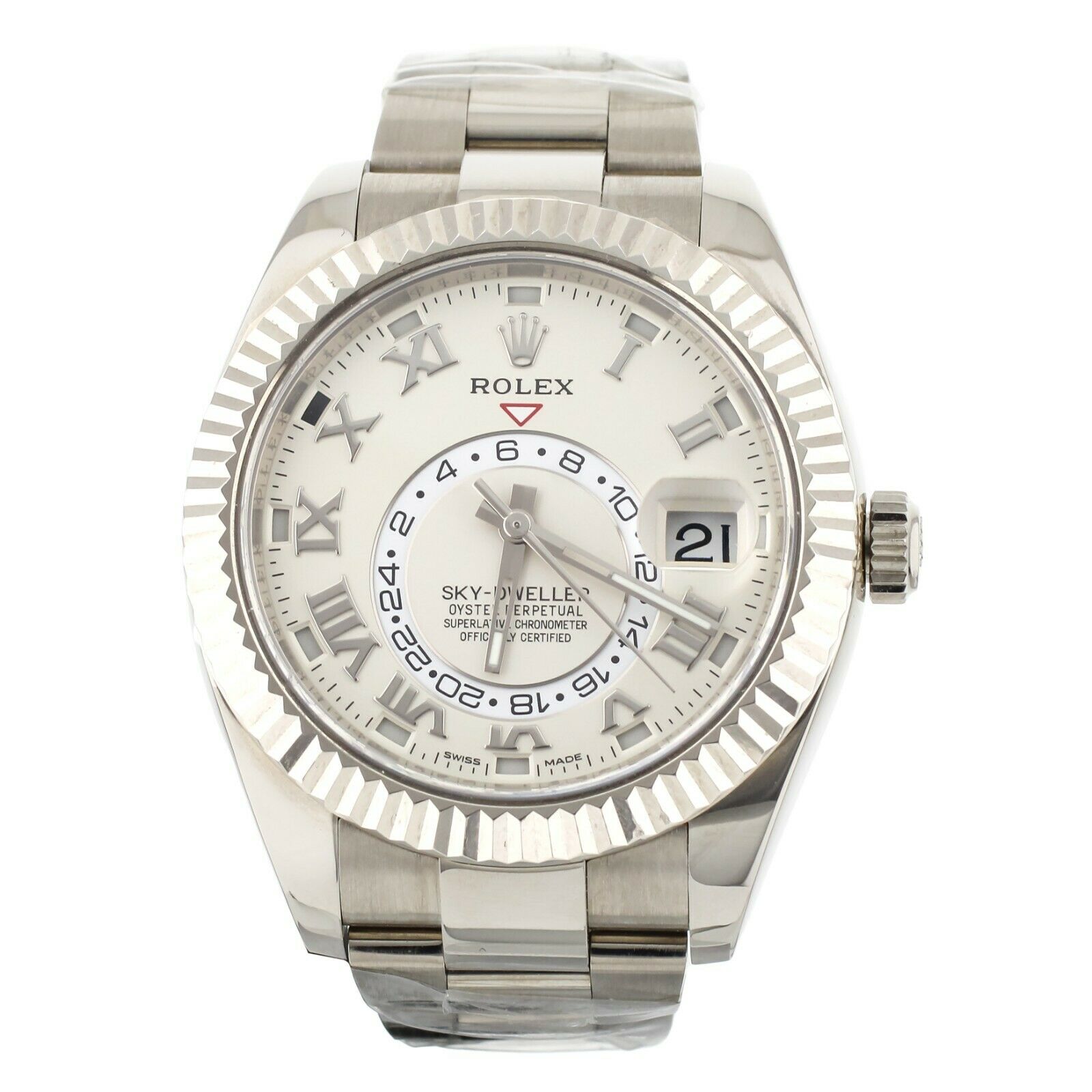 Rolex Sky-Dweller White Gold Oyster Bracelet White Dial 42mm 326939 Full Set