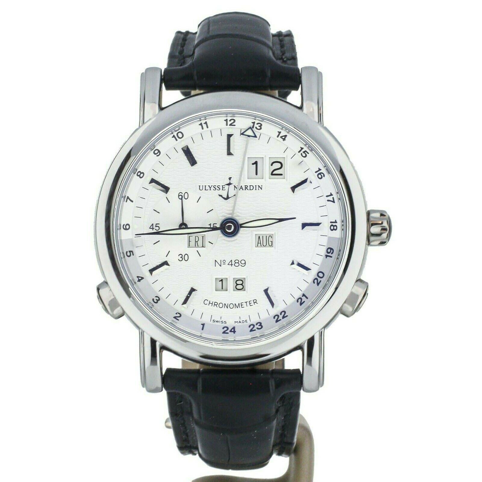 Ulysse Nardin GMT +/- Perpetual Calendar White Dial Platinum 40mm 329-80