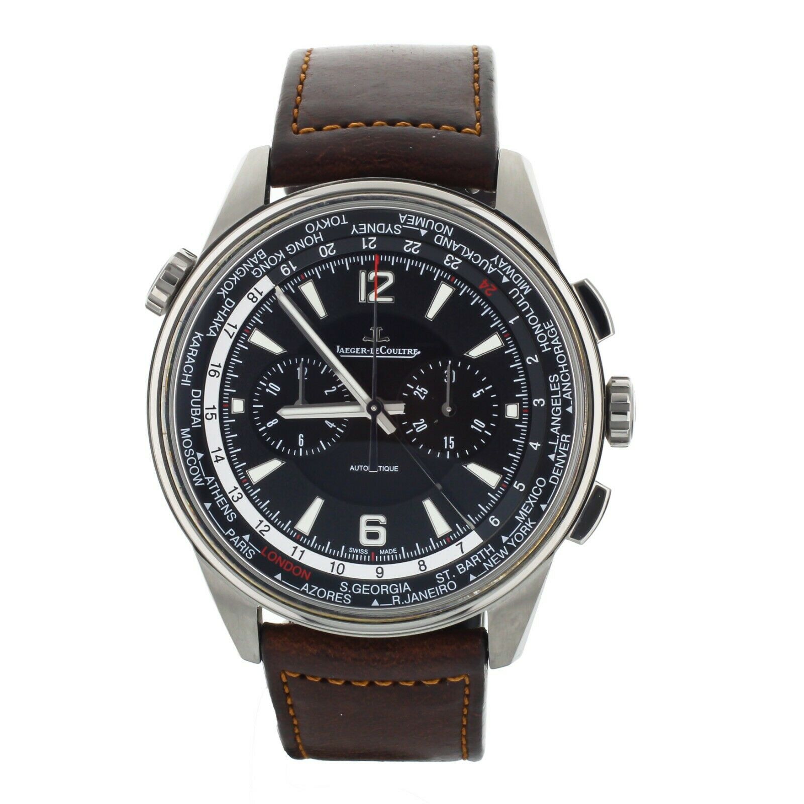 Jaeger LeCoultre Polaris Chronograph World Time Black 44mm