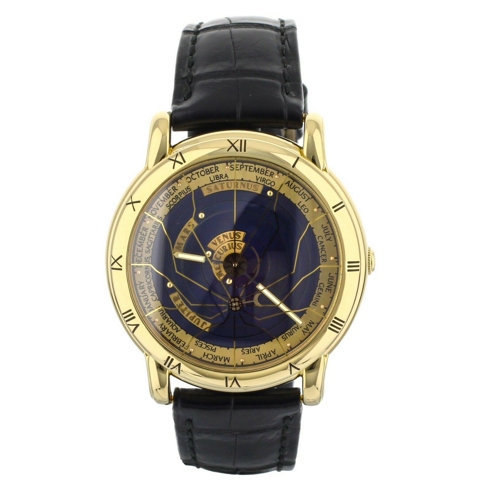Ulysse Nardin Planeterium Copernicus Yellow Gold Blue Dial Alligator