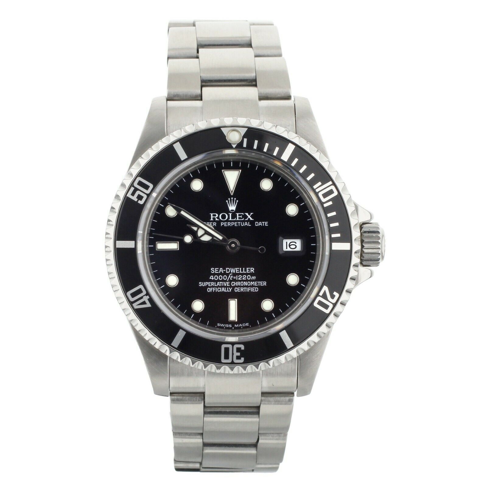 Rolex Sea-Dweller 4000m Stainless Steel Black Dial on Bracelet 40mm 16600