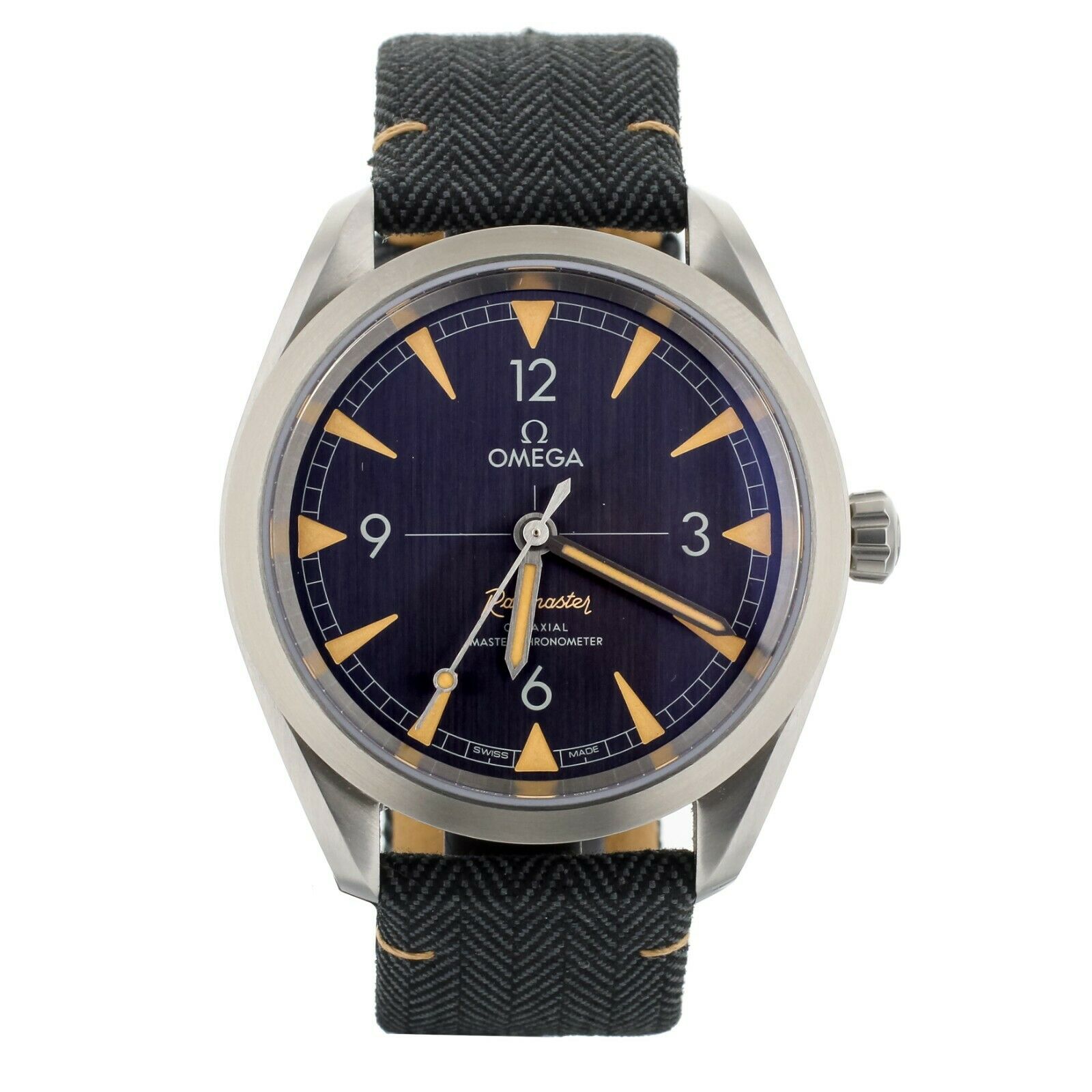 Omega Seamaster Railmaster Black Dial Canvas 40mm  Full Set