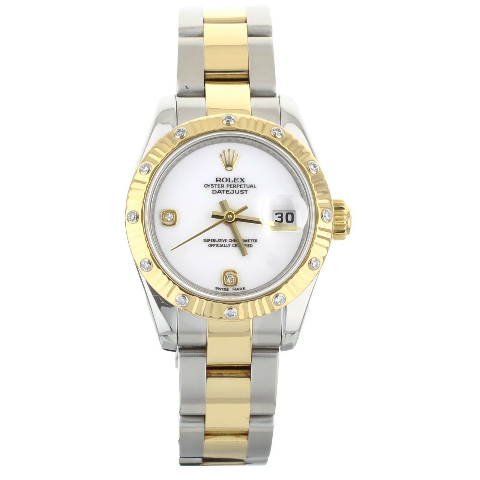 Rolex Datejust Steel  Gold Diamond Bezel  Diamond Dial 26MM