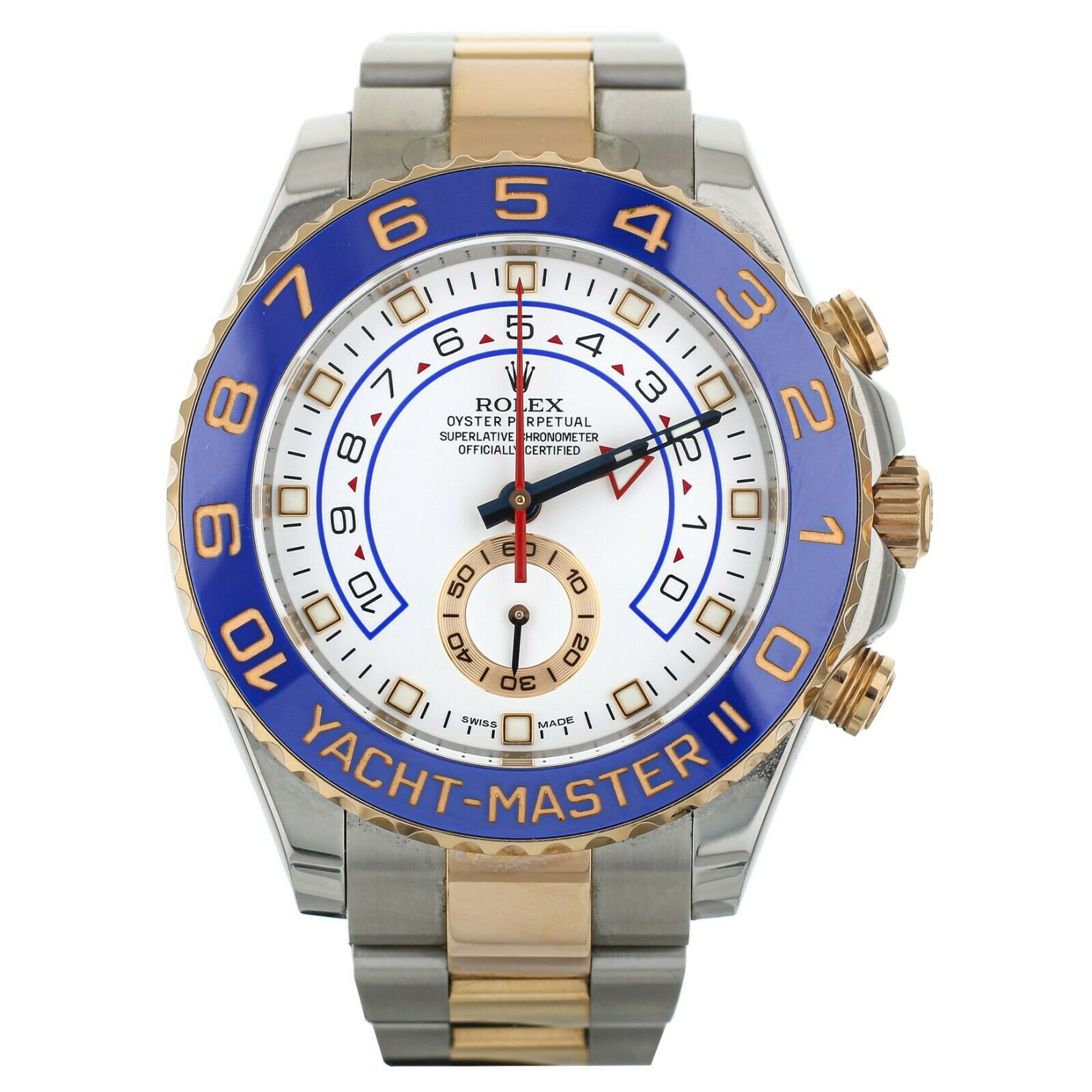 ROLEX YACHTMASTER WHITE DIAL STAINLESS STEEL  ROSE GOLD BRACELET