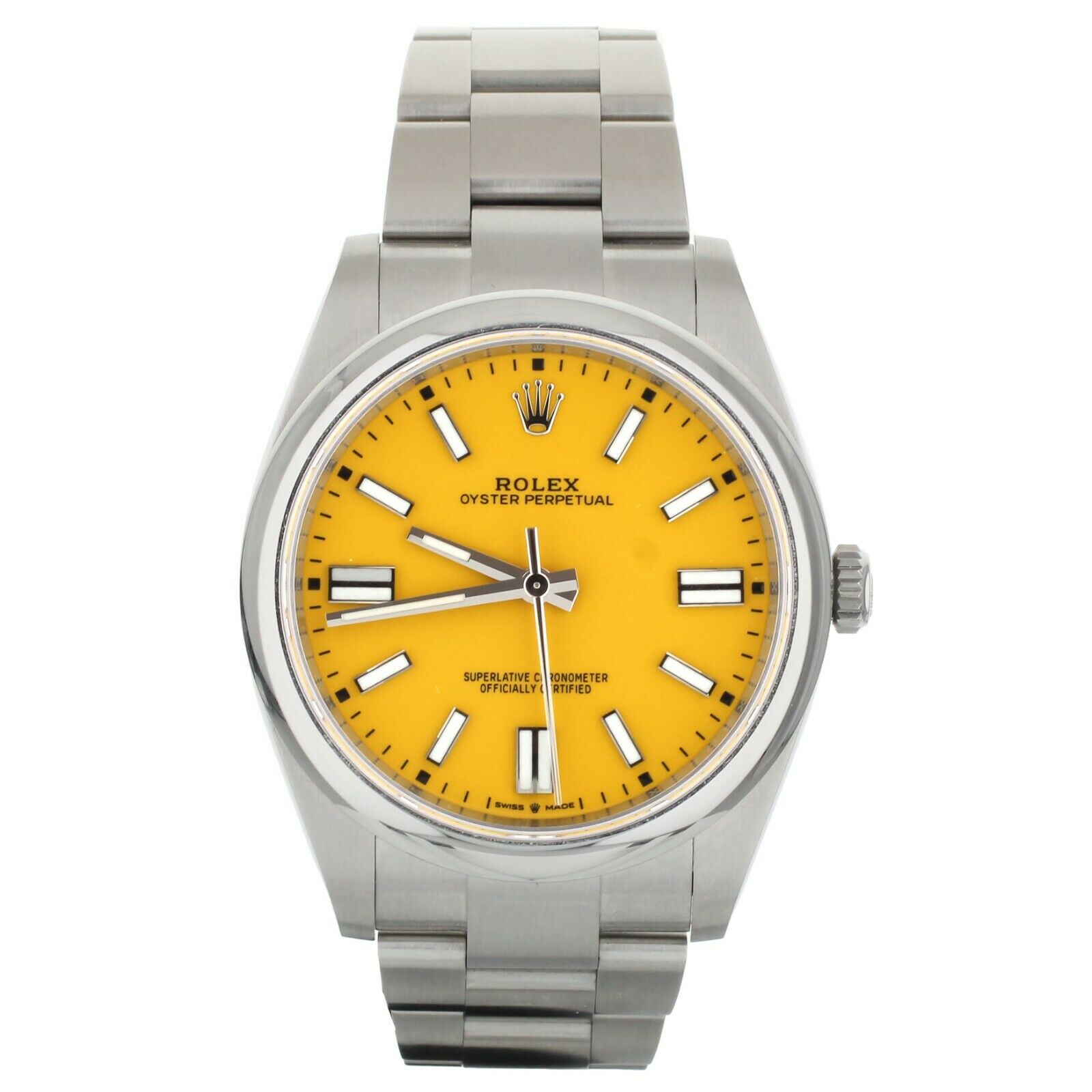 Rolex Oyster Perpetual Stainless Steel Yellow Dial Bracelet 41mm  Full Set