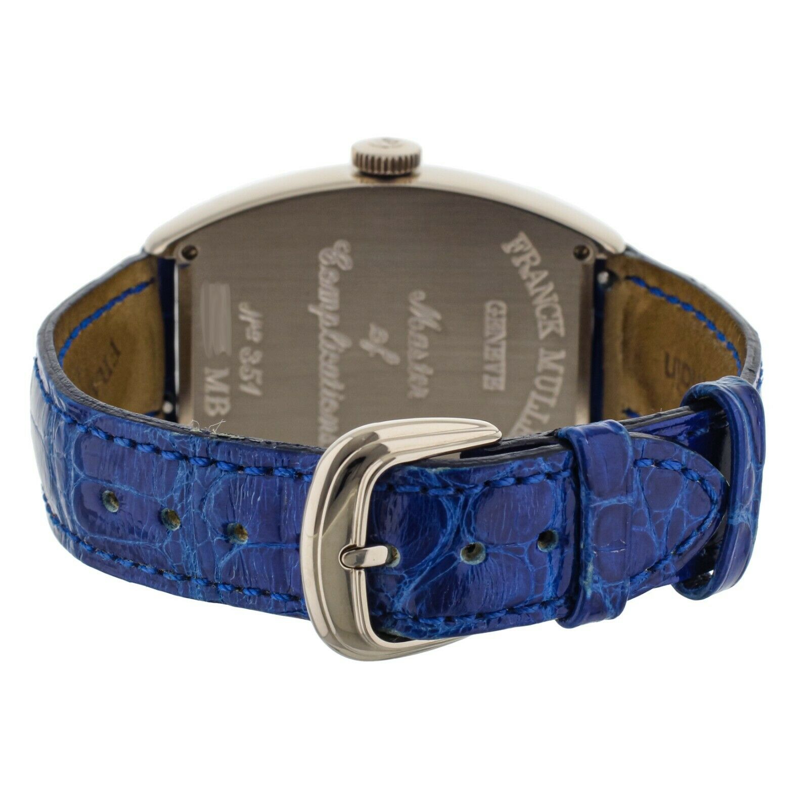 Franck Muller Master Banker White Gold Blue Dial Alligator Strap