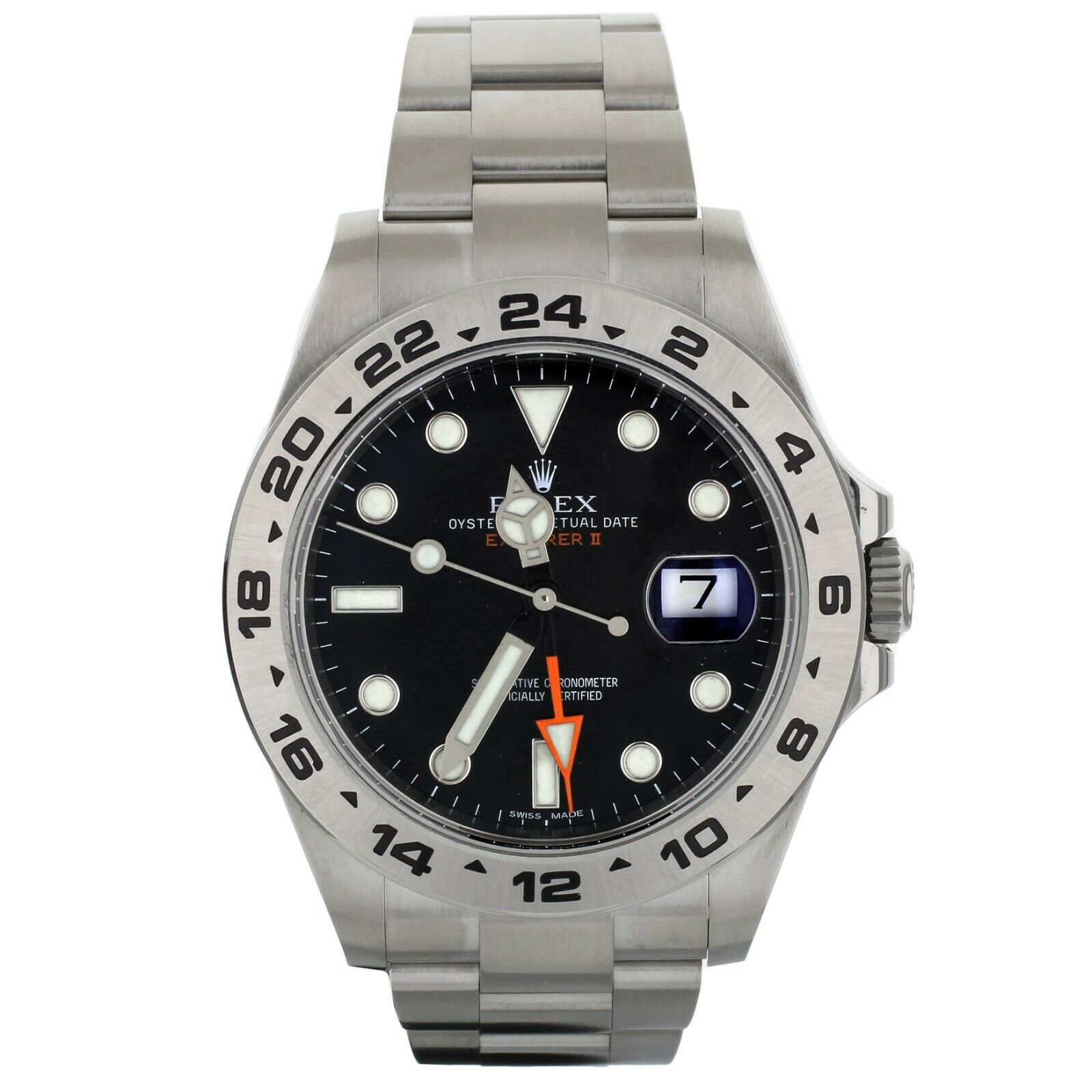 Roelx Explorer II GMT Stainless Steel Black Dial Bracelet 42mm  Full Set