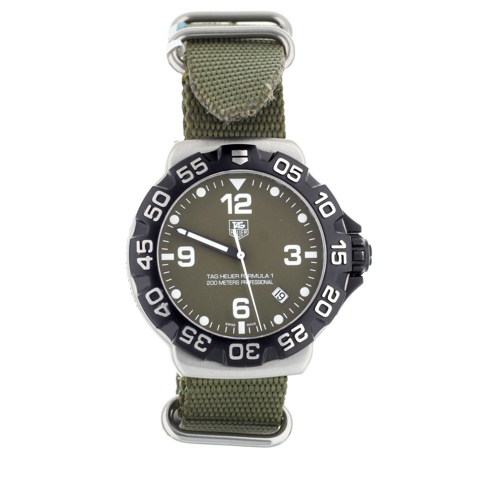 Tag Heuer Formula 1 Green Stainless Steel Quartz Nato Strap 40mm