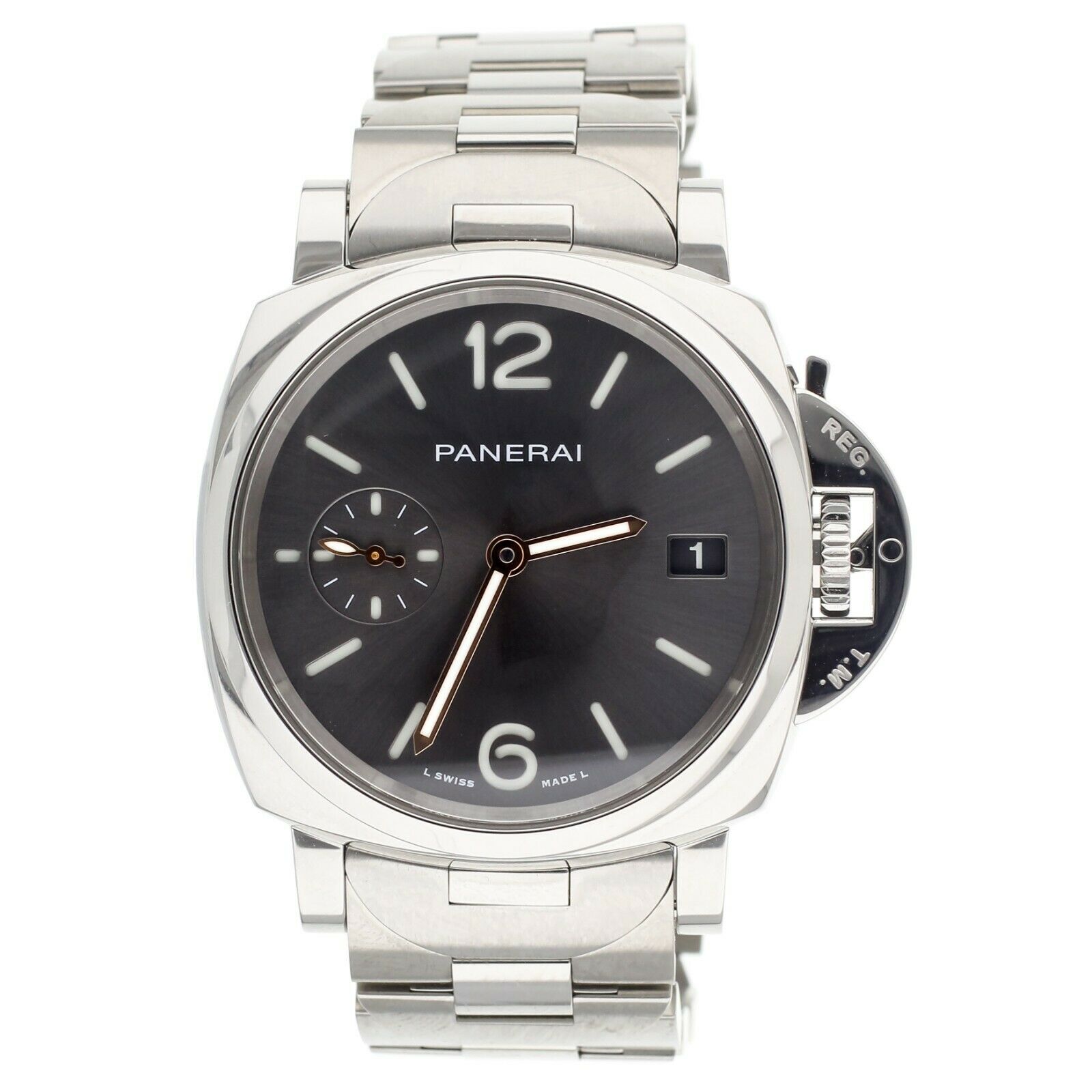 Panerai Luminor Due Grey Dial Stainless Steel on Bracelet 38mm  Full Set